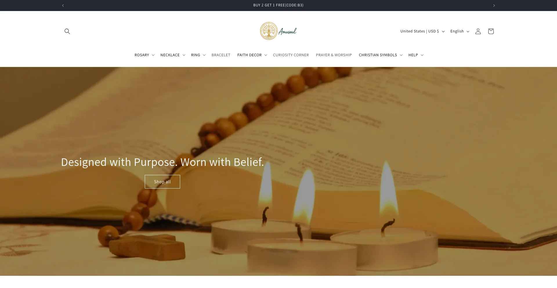 Website screenshot of Amusoul.com