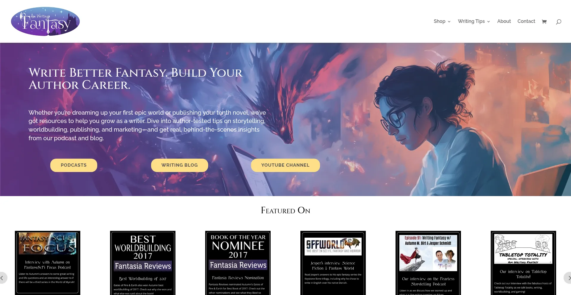 Amwritingfantasy.com Screenshot