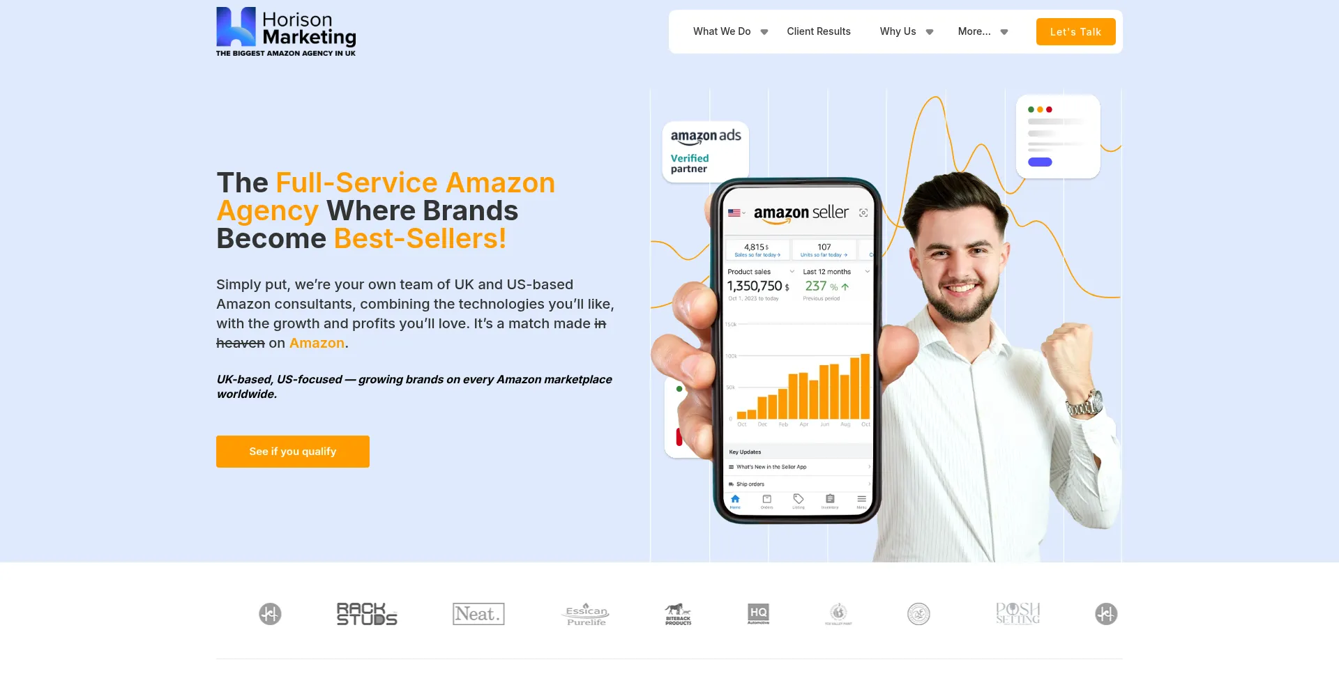 Website screenshot of Amzhorisongrow.com