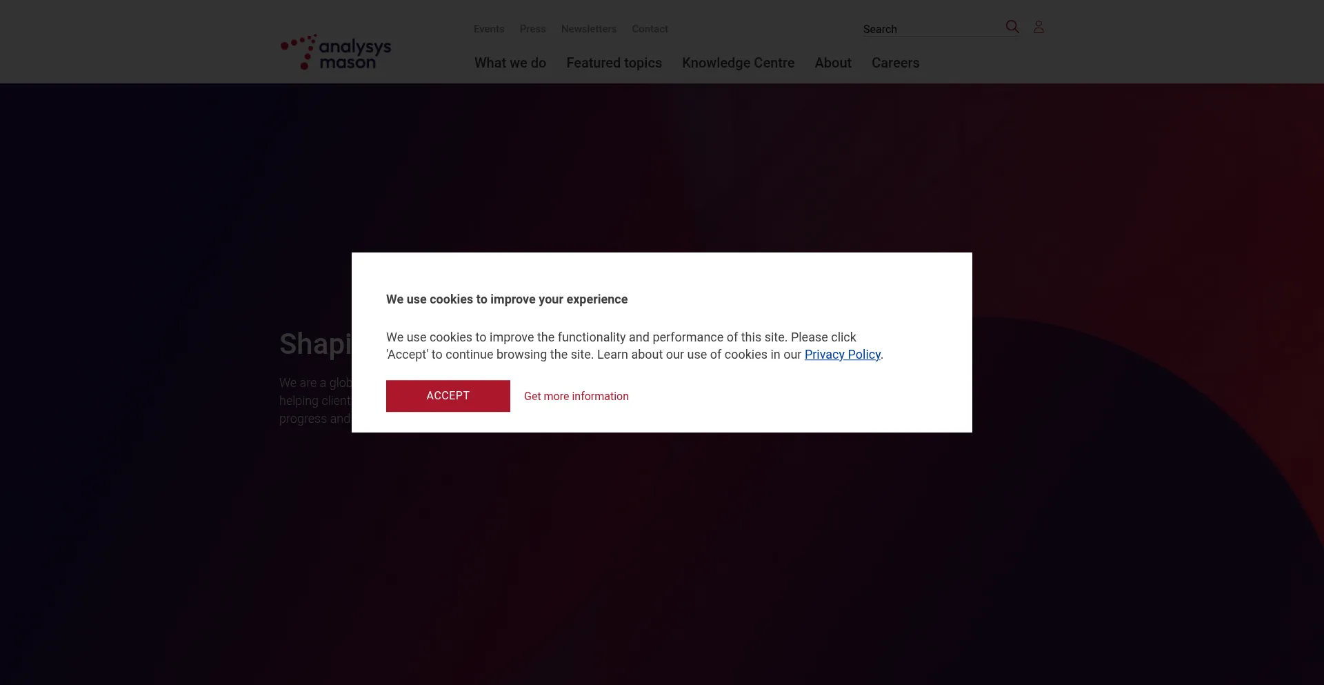 Website screenshot of Analysysmason.com