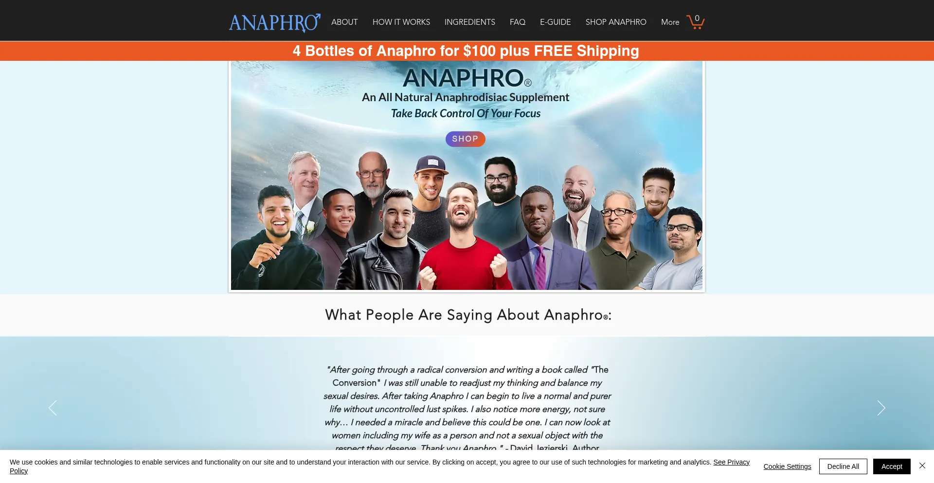 Website screenshot of Anaphro.com