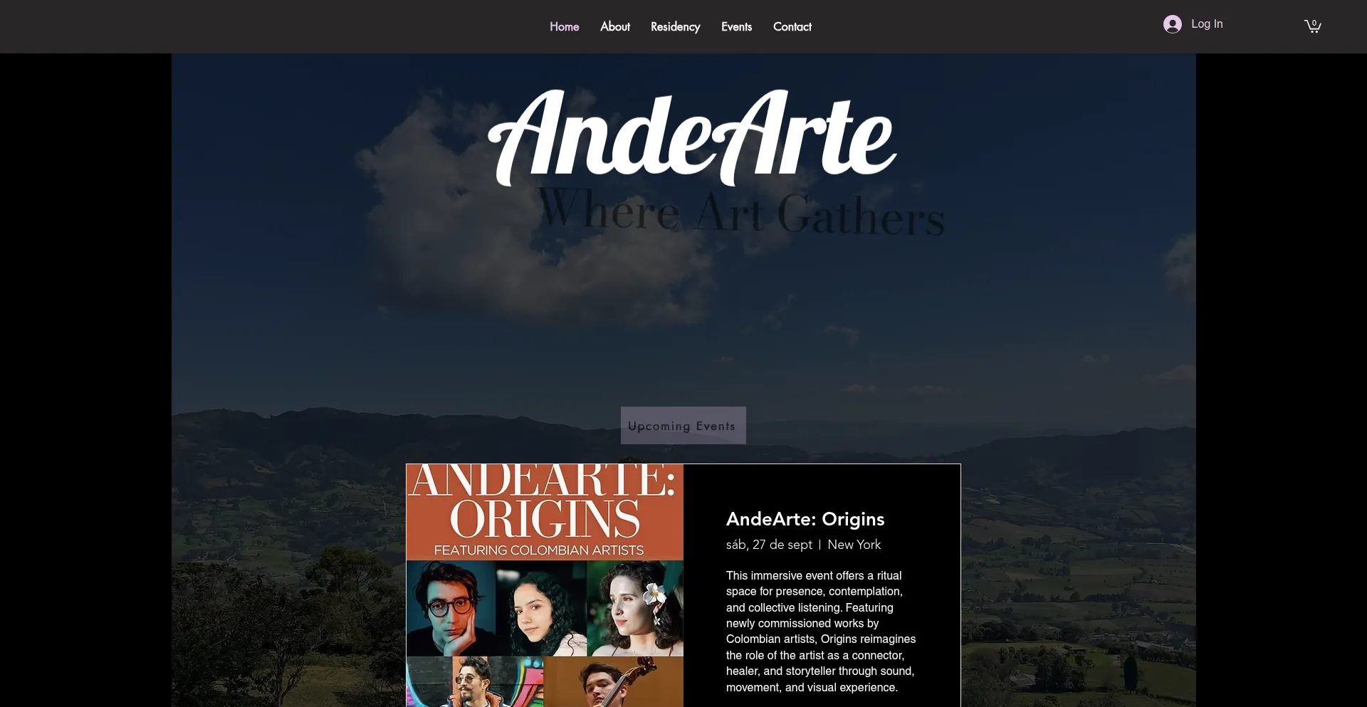 Website screenshot of Andearte.org