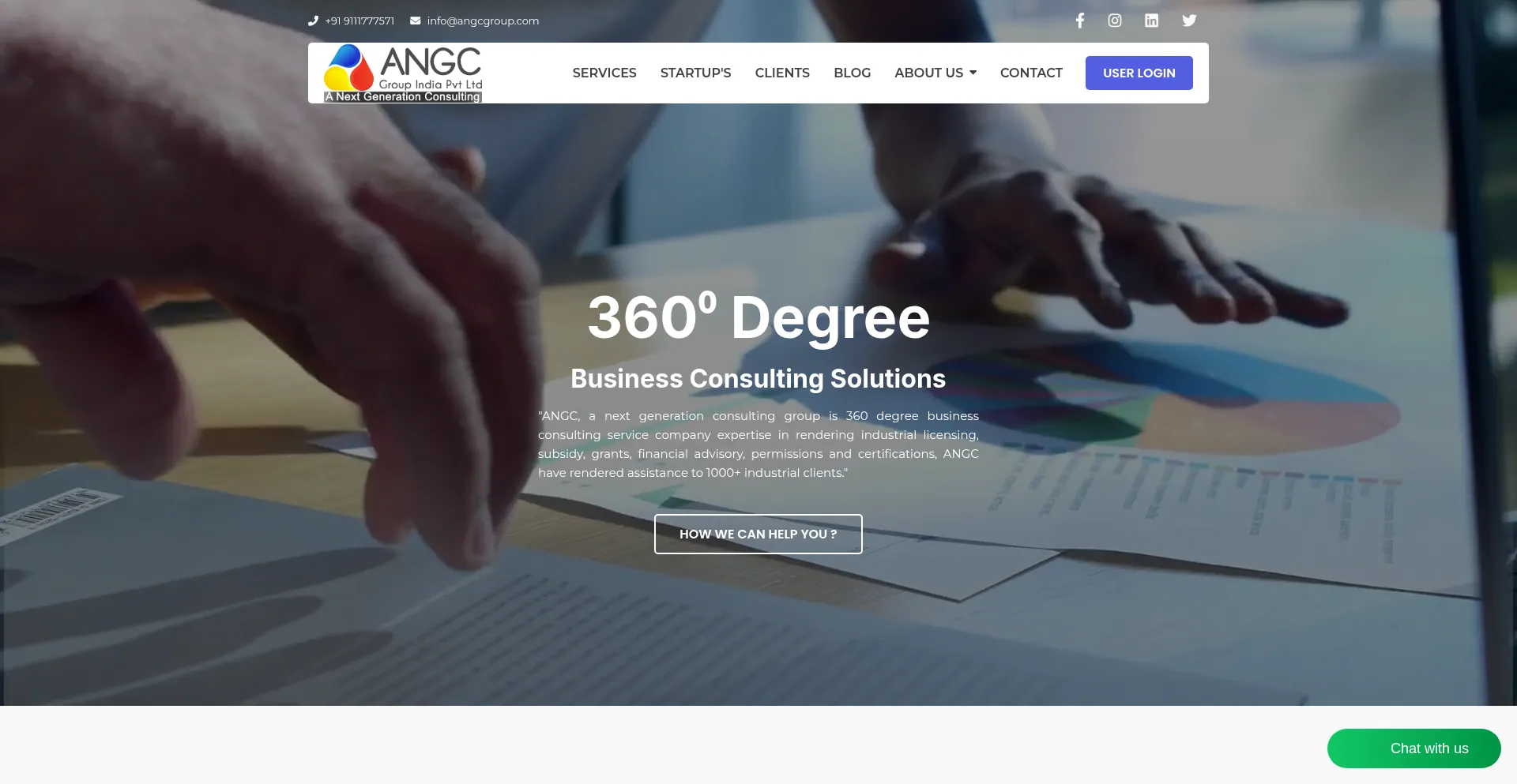 Website screenshot of Angcgroup.com