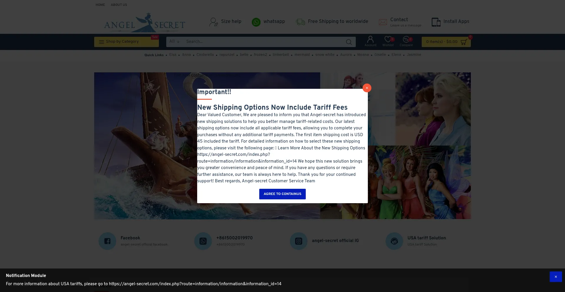 Website screenshot of Angel-secret.com