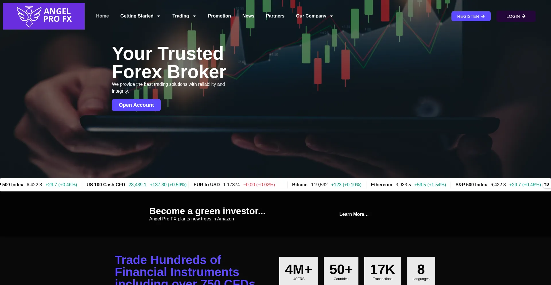 Website screenshot of Angelprofx.in