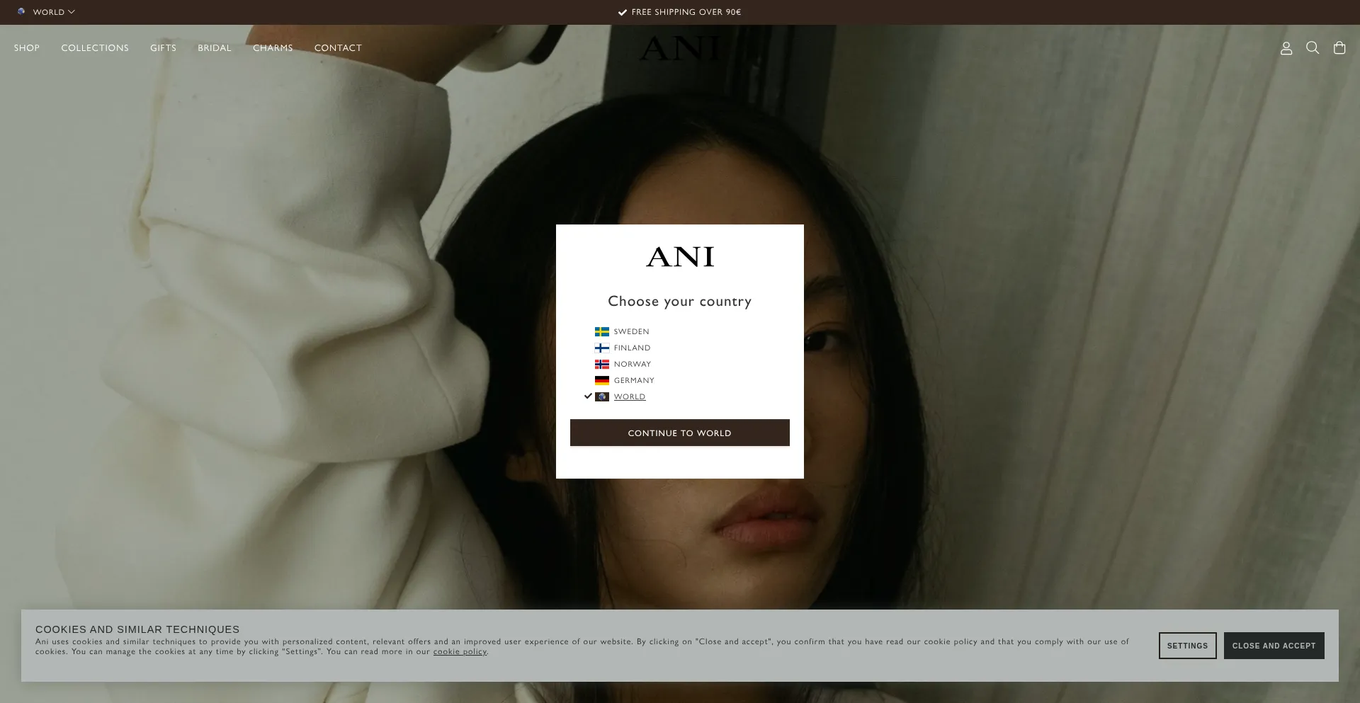 Website screenshot of Ani-jewels.com