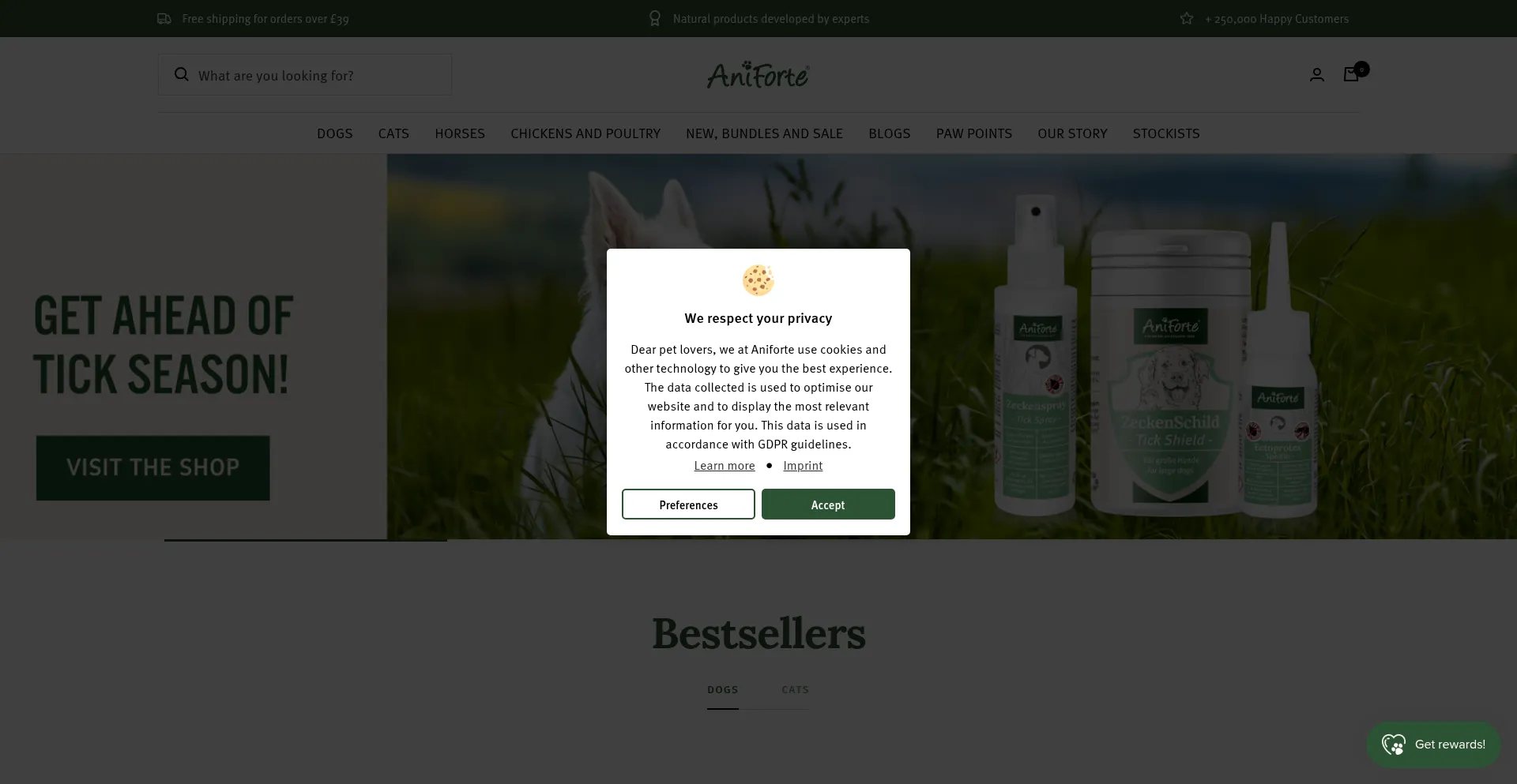 Website screenshot of Aniforte.co.uk