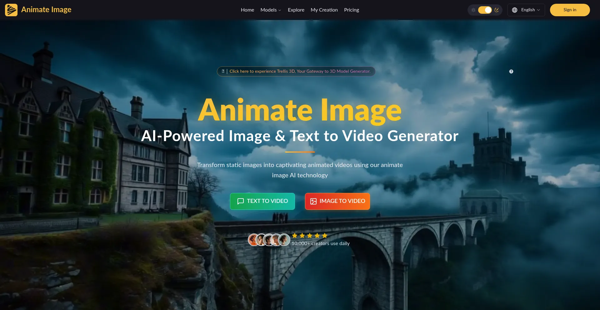 Website screenshot of Animateimage.net