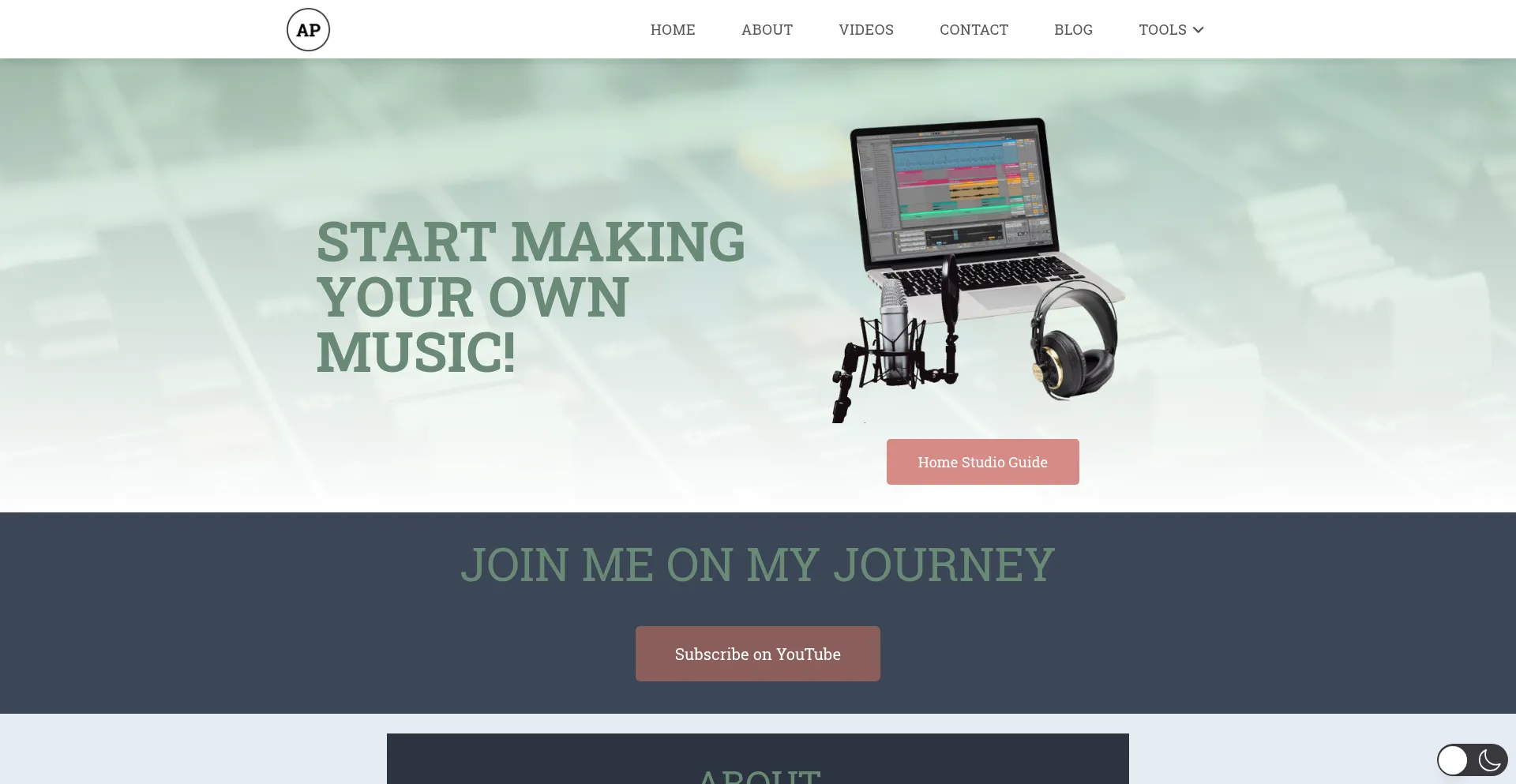 Website screenshot of Anotherproducer.com