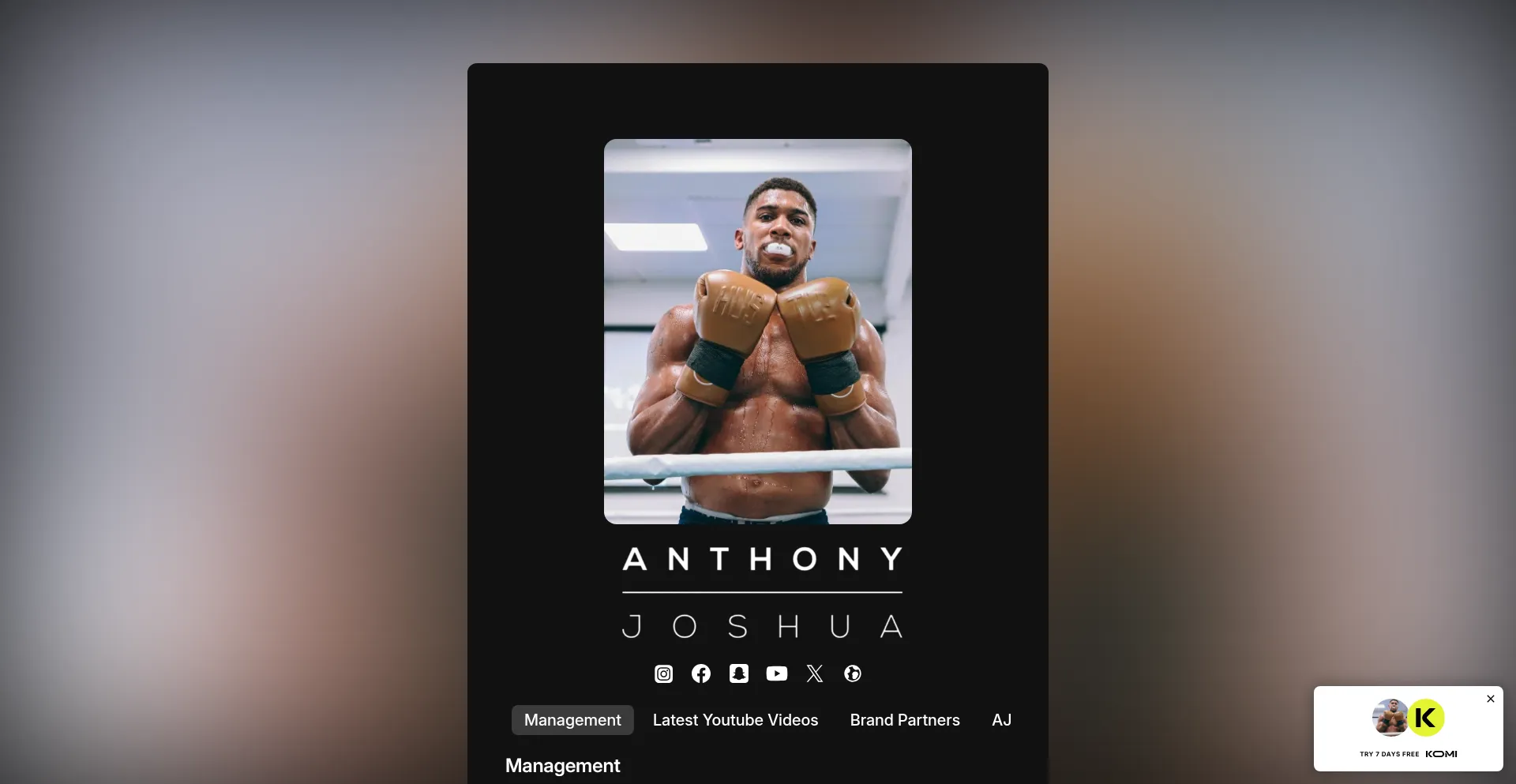 Anthonyjoshua.komi.io