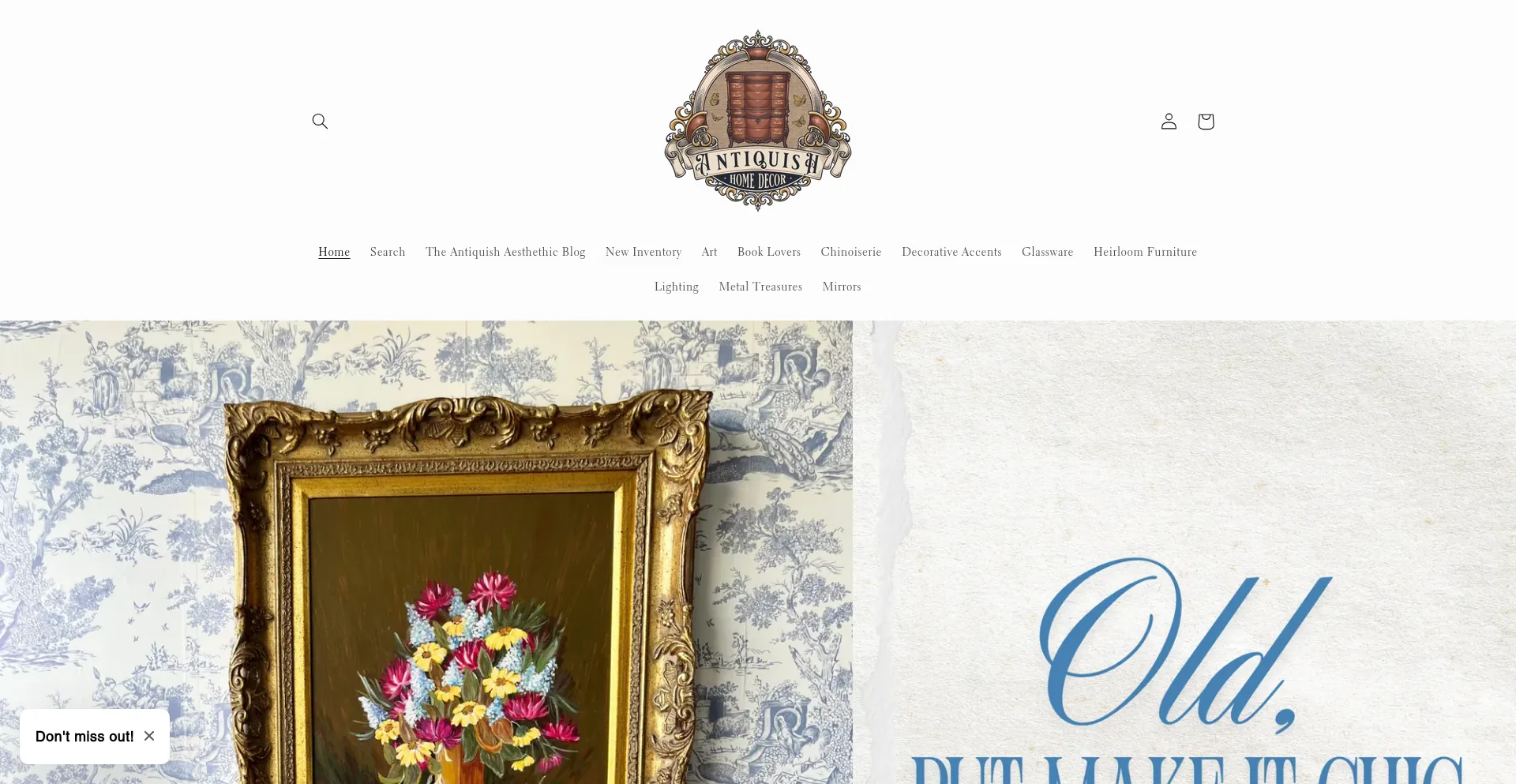 Website screenshot of Antiquishhomedecor.com