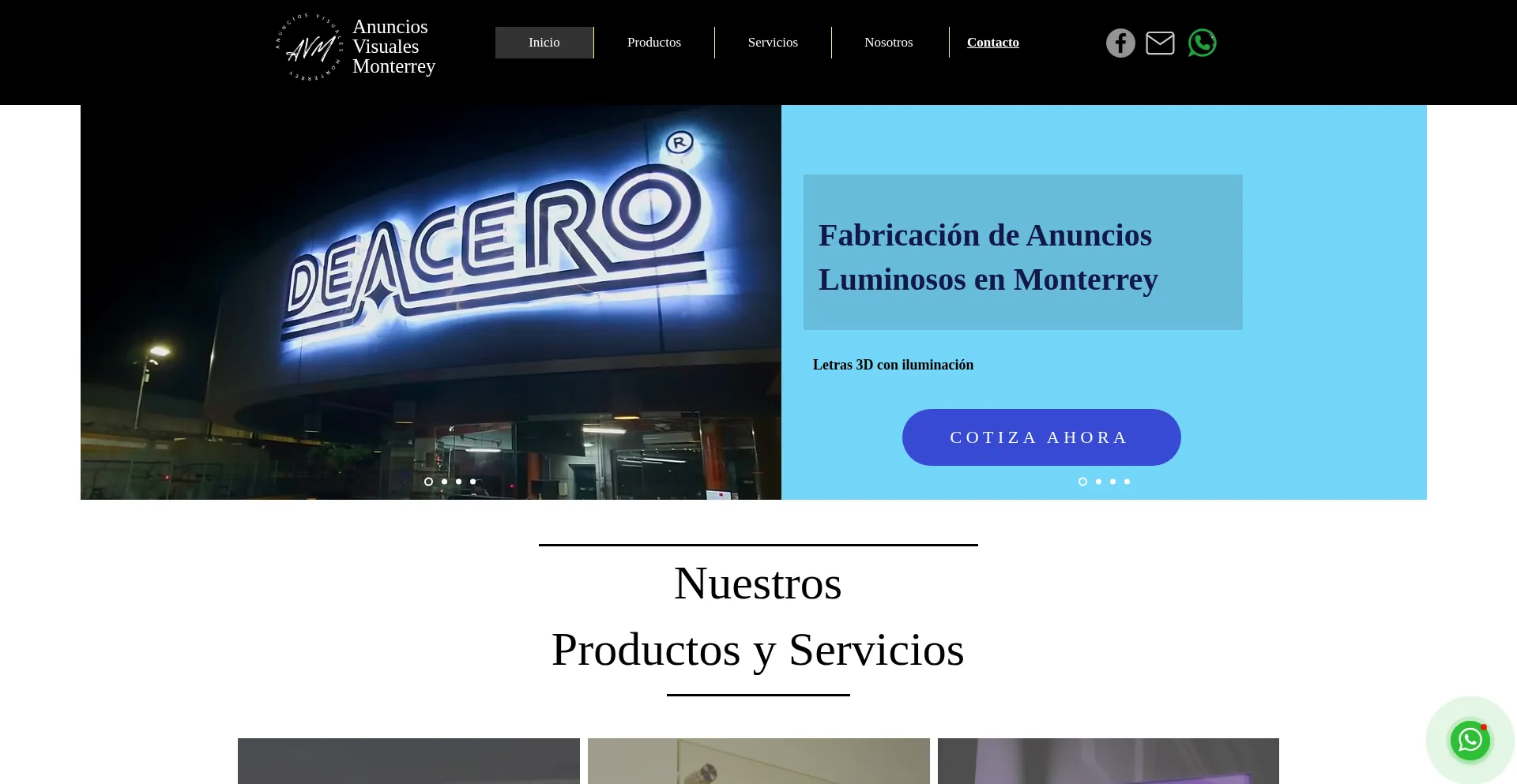 Website screenshot of Anunciosvisualesmonterrey.com