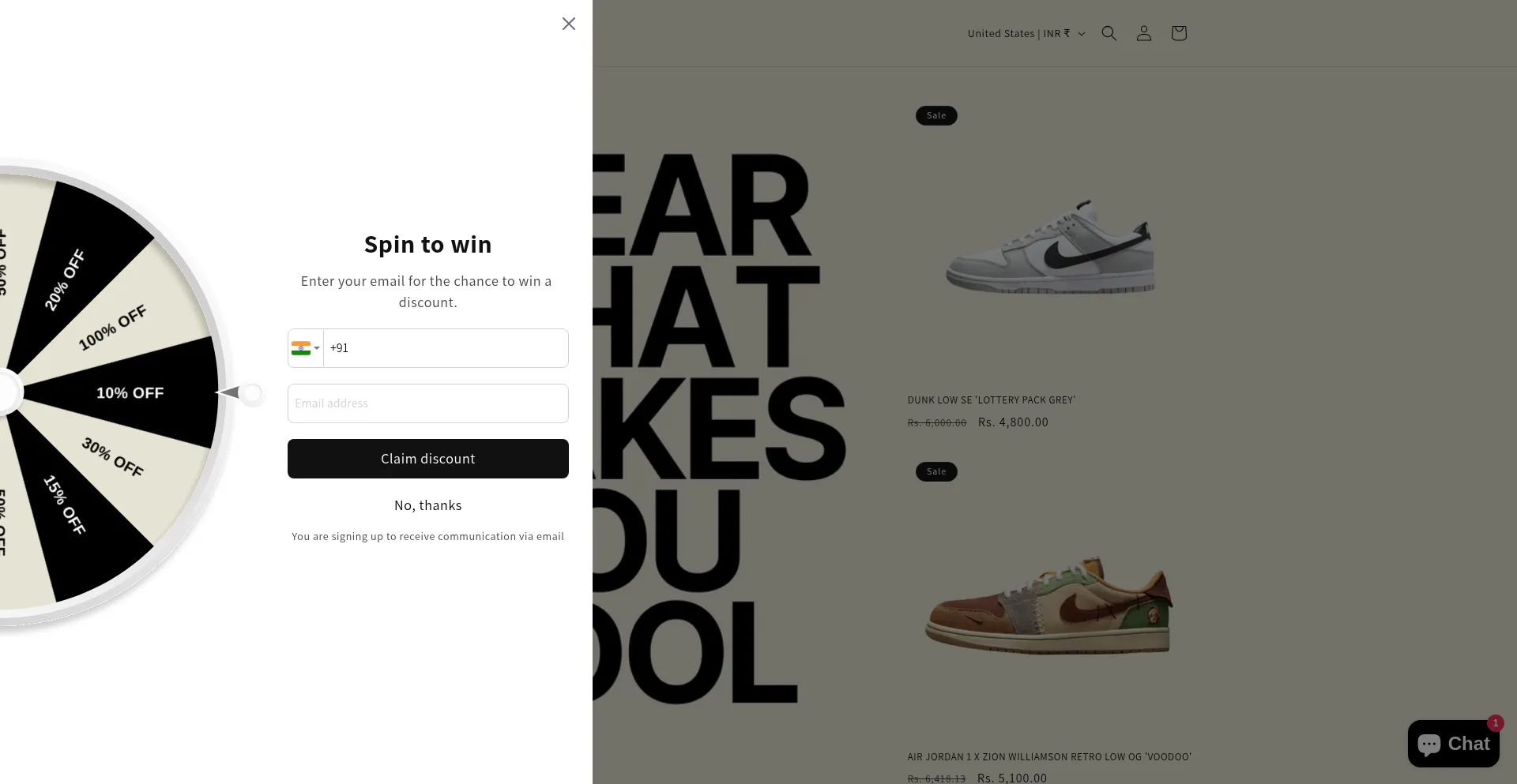 Website screenshot of Anythingshop.in