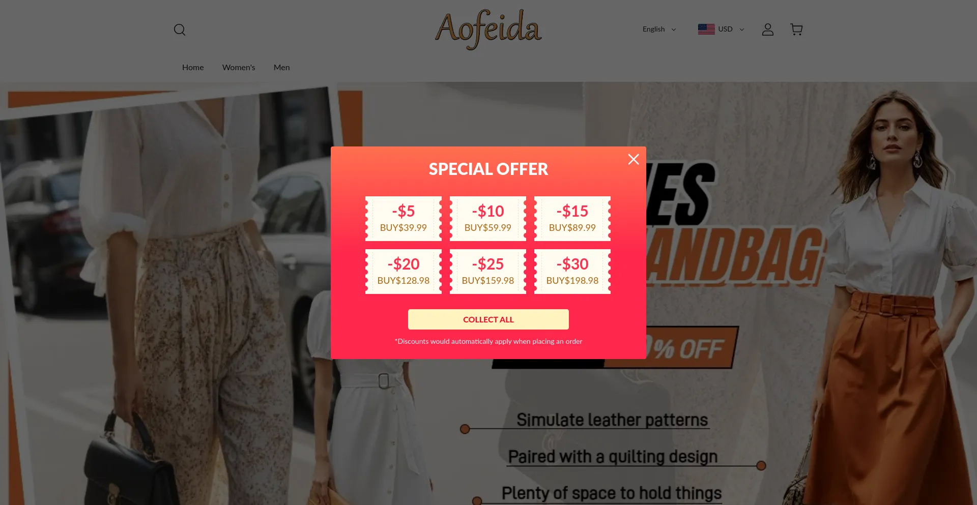 Website screenshot of Aofeida.com