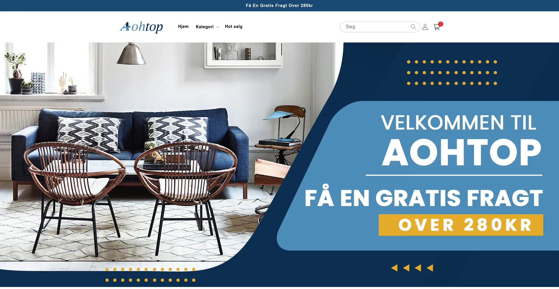 Website screenshot of Aohtop.com