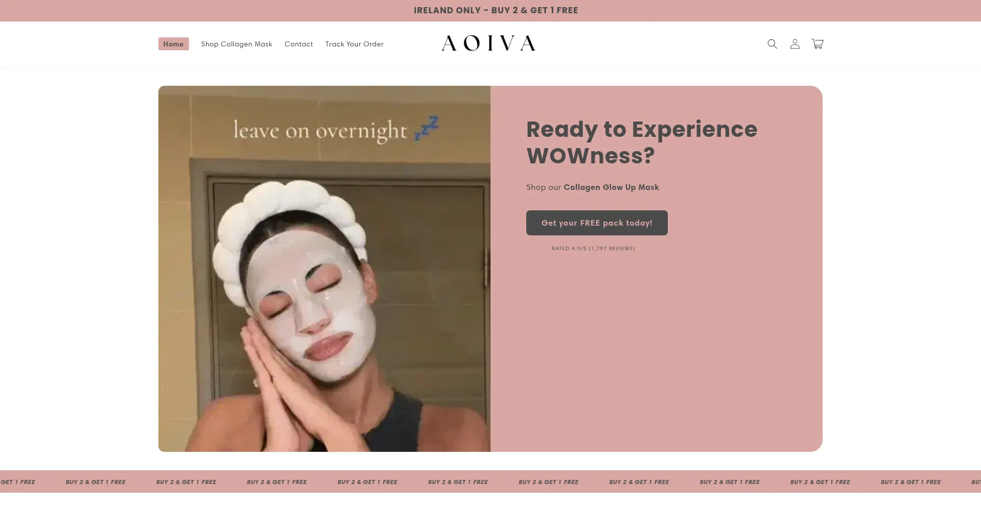 Website screenshot of Aoiva.com
