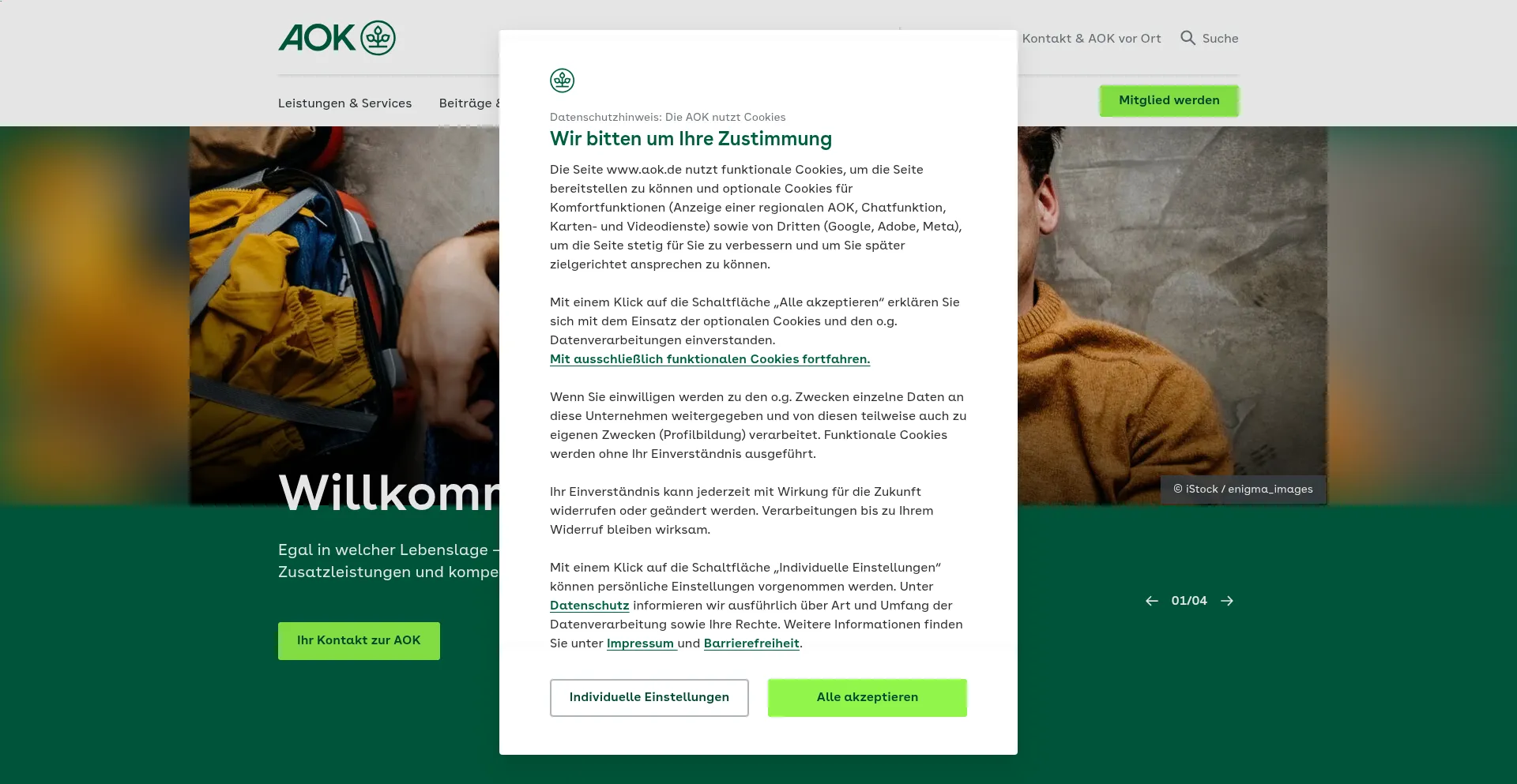 Aok.de Screenshot