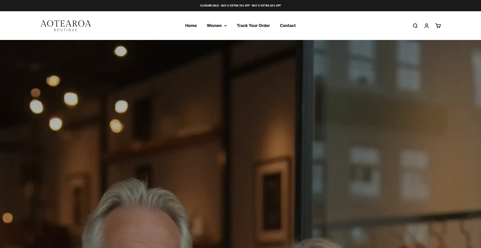 Website screenshot of Aotearoa-boutique.nz