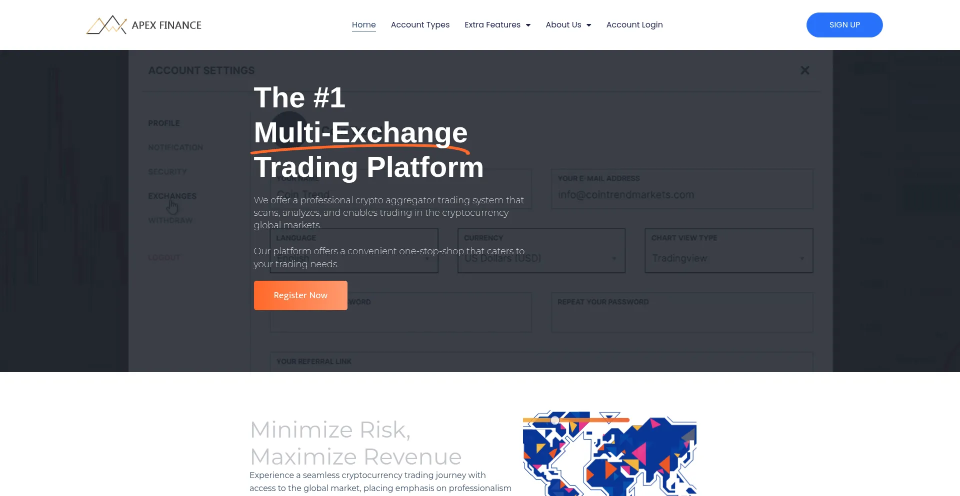 Website screenshot of Apexfinance.capital