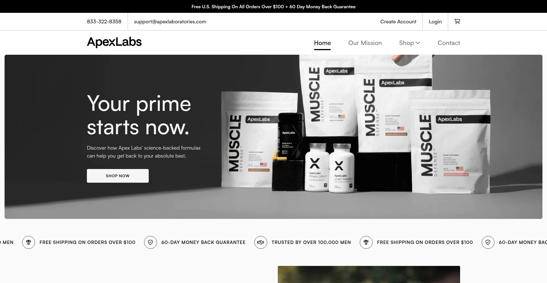 Apexlaboratories.com Screenshot