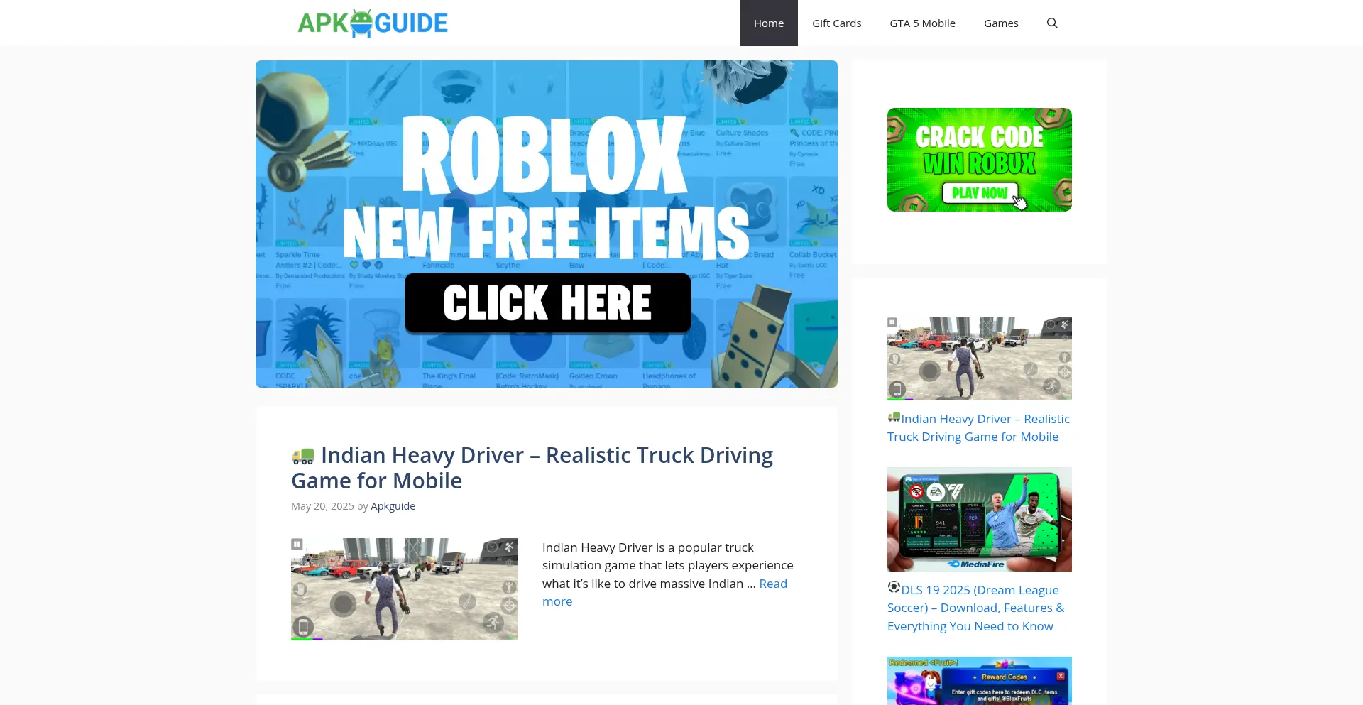 Website screenshot of Apkguide.online