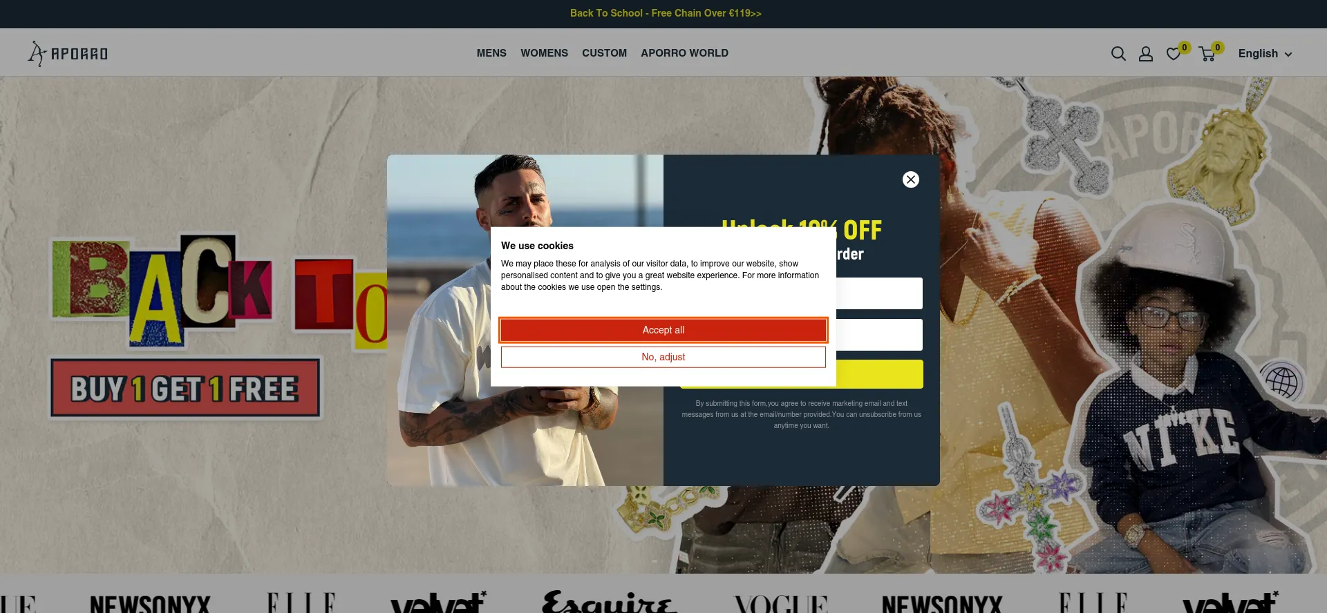 Website screenshot of Aporro.eu