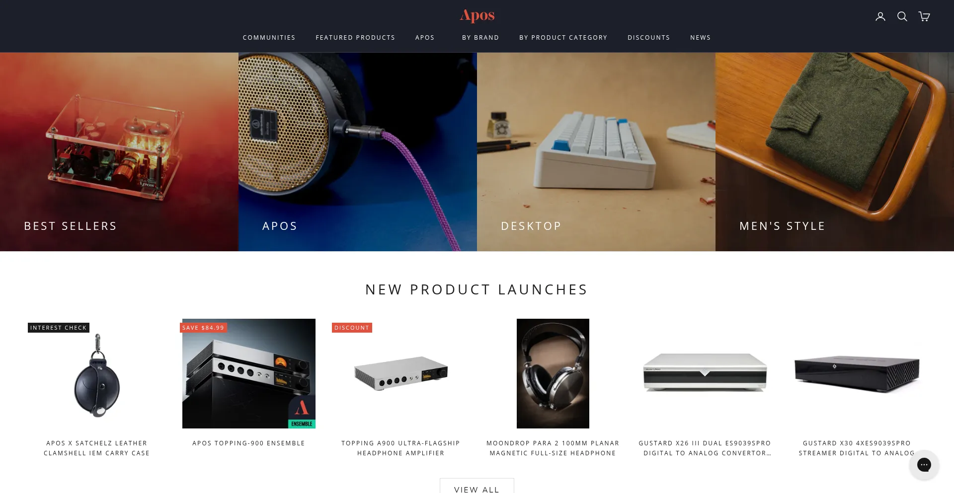 Website screenshot of Apos.audio