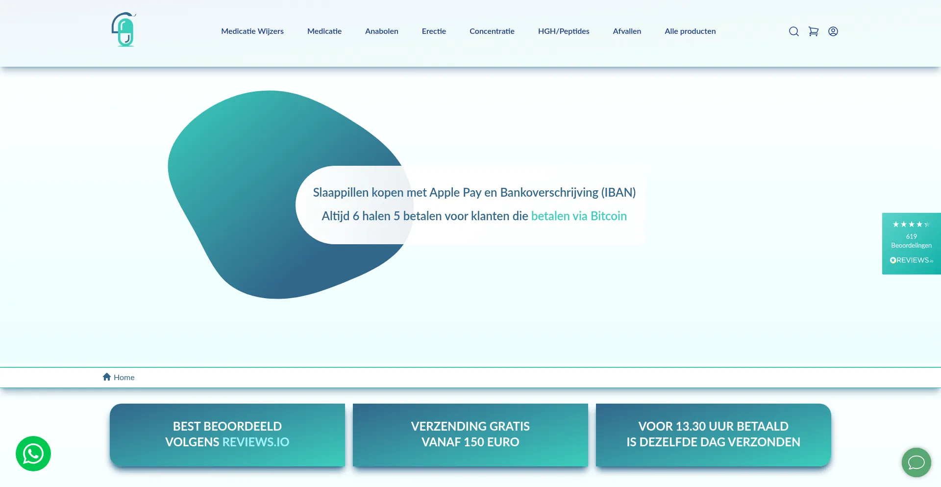 Website screenshot of Apotheekdirect.com