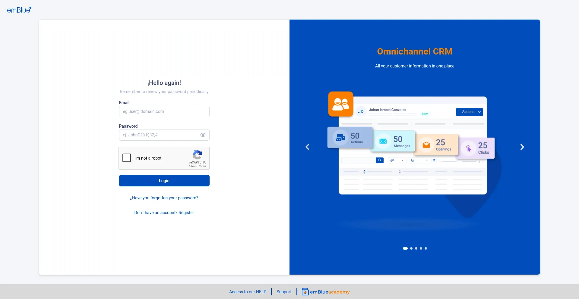 Website screenshot of App.embluemail.com