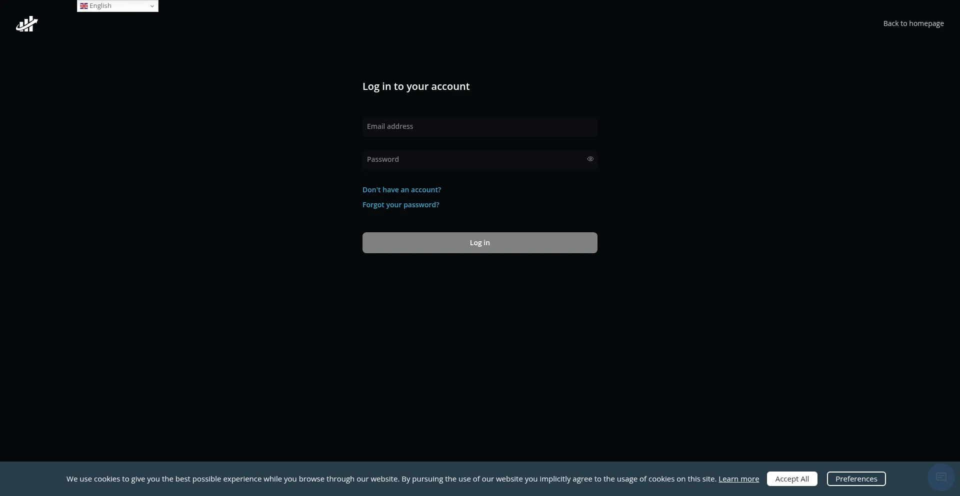 Website screenshot of App.essencemarkets.net
