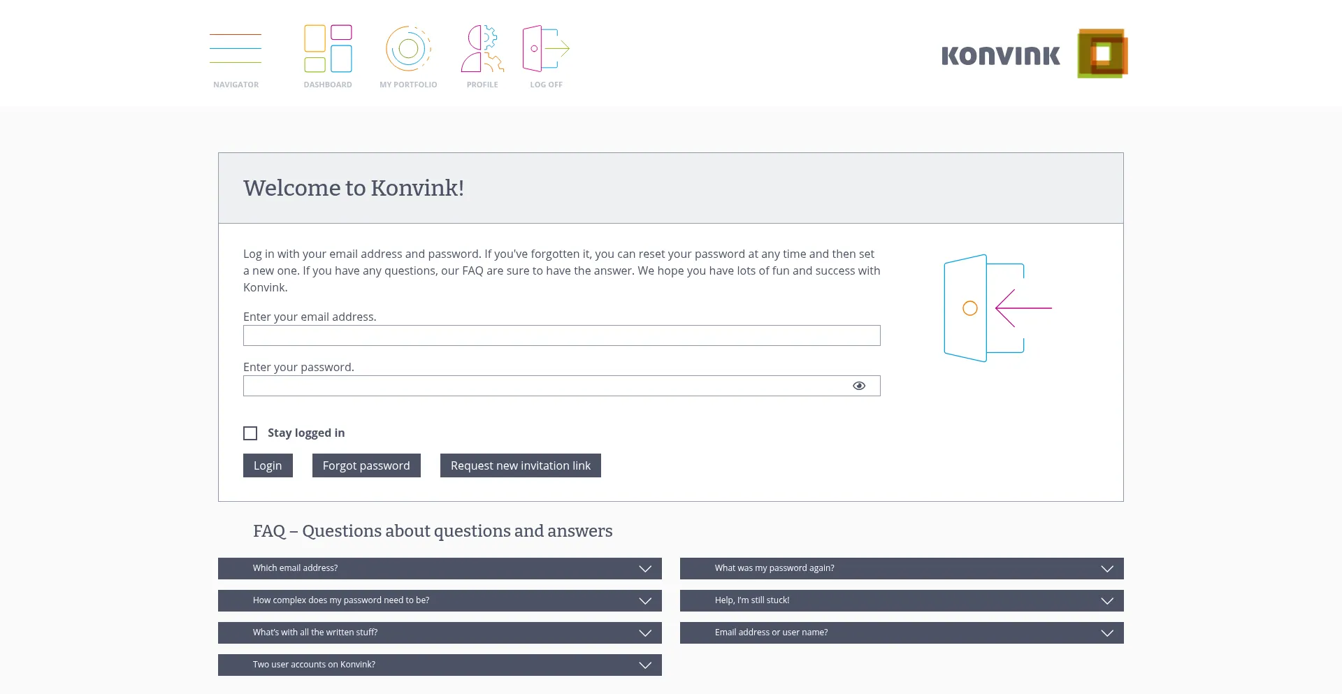 Website screenshot of App.konvink.ch