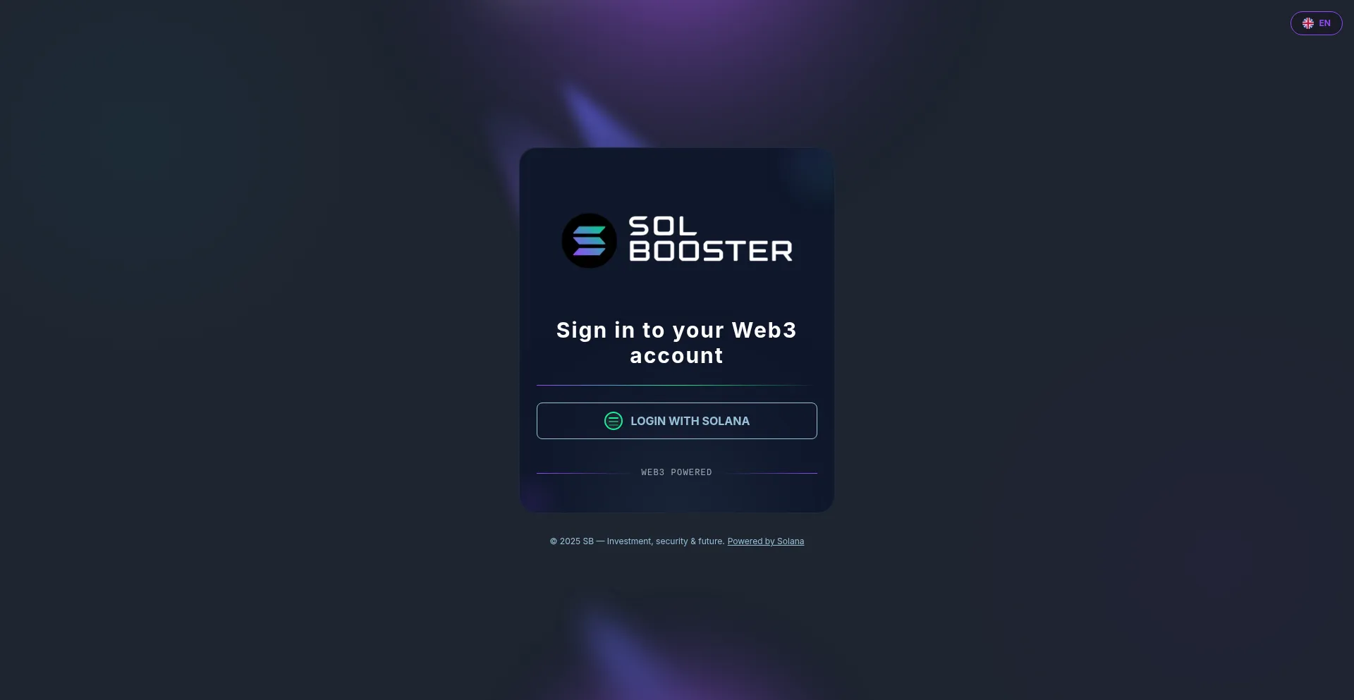 Website screenshot of App.solbooster.com
