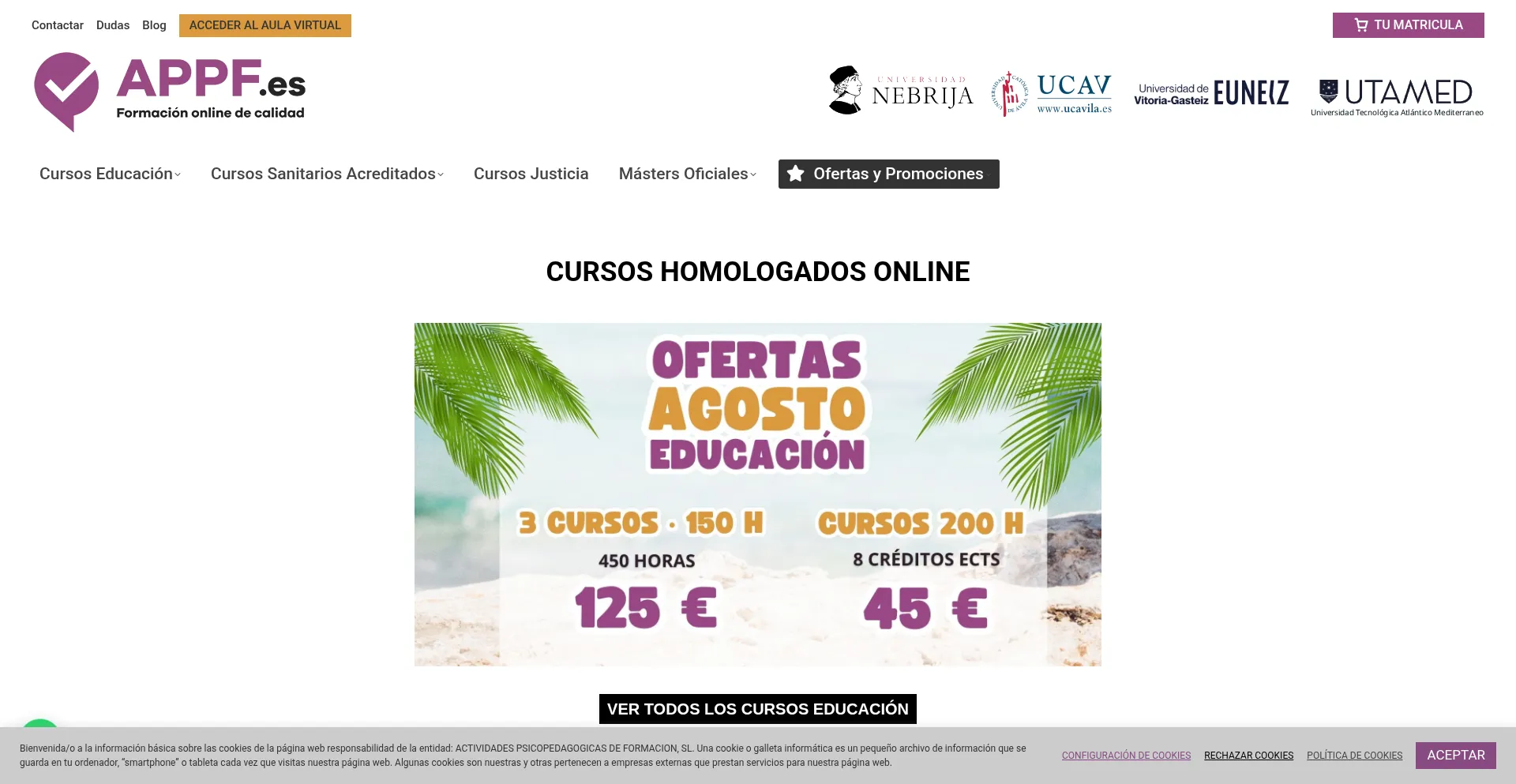 Website screenshot of Appf.es