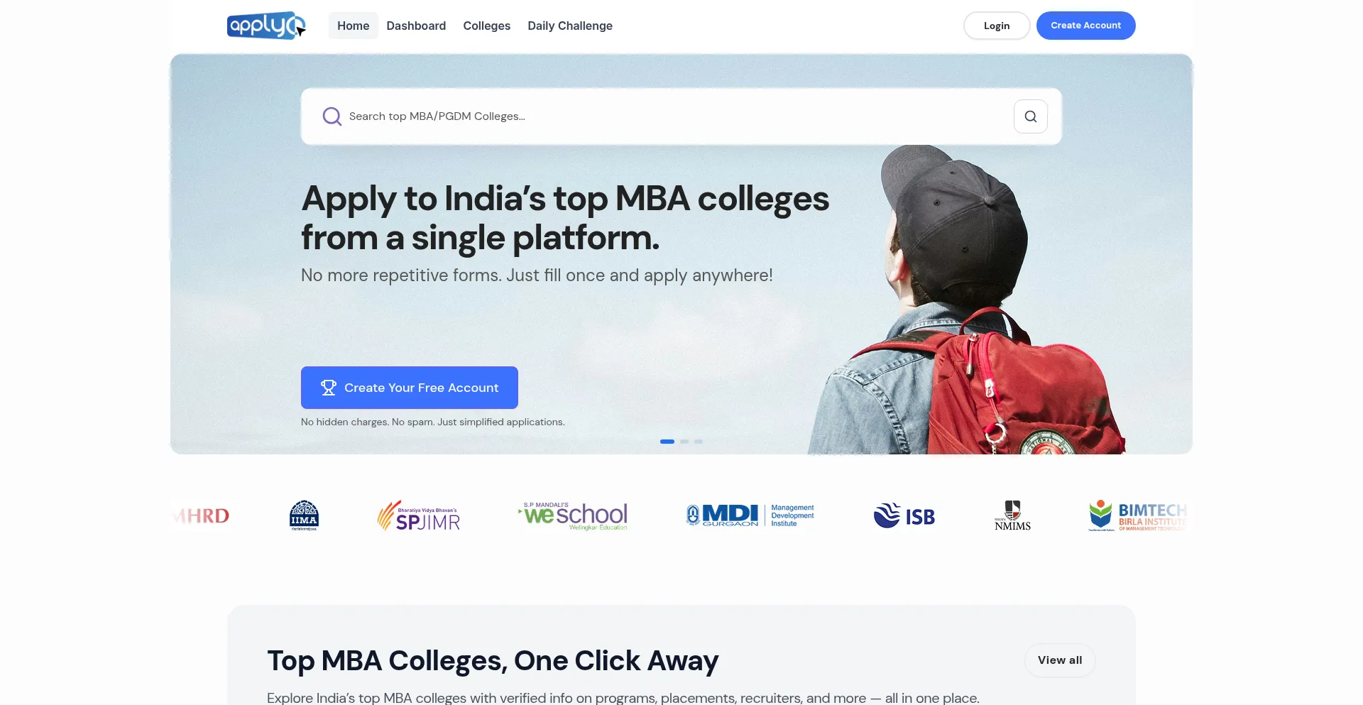 Website screenshot of Applyo.in