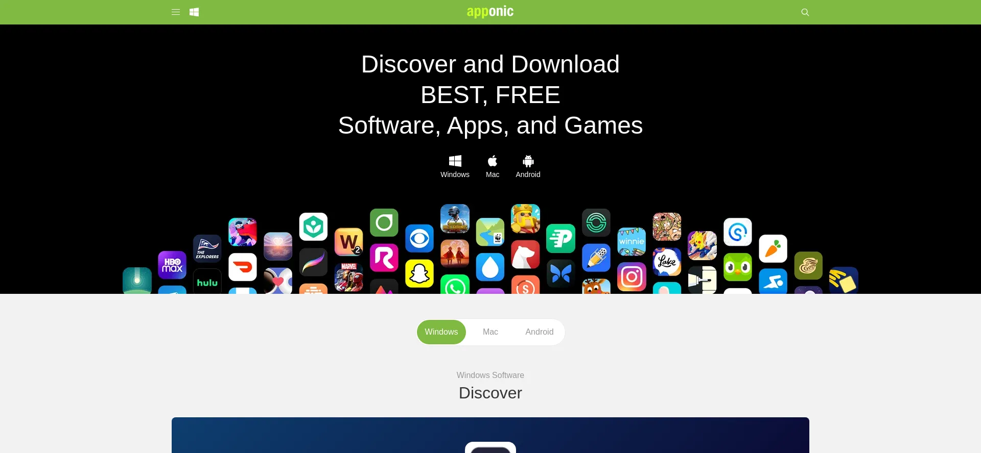 Website screenshot of Apponic.com