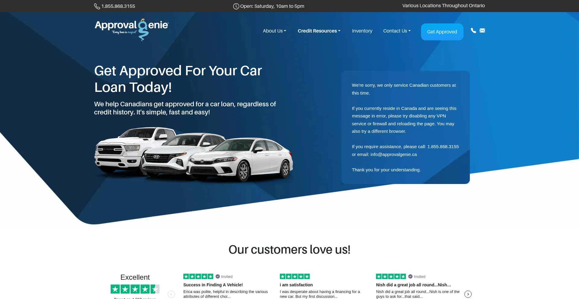 Approvalgenie.ca Screenshot