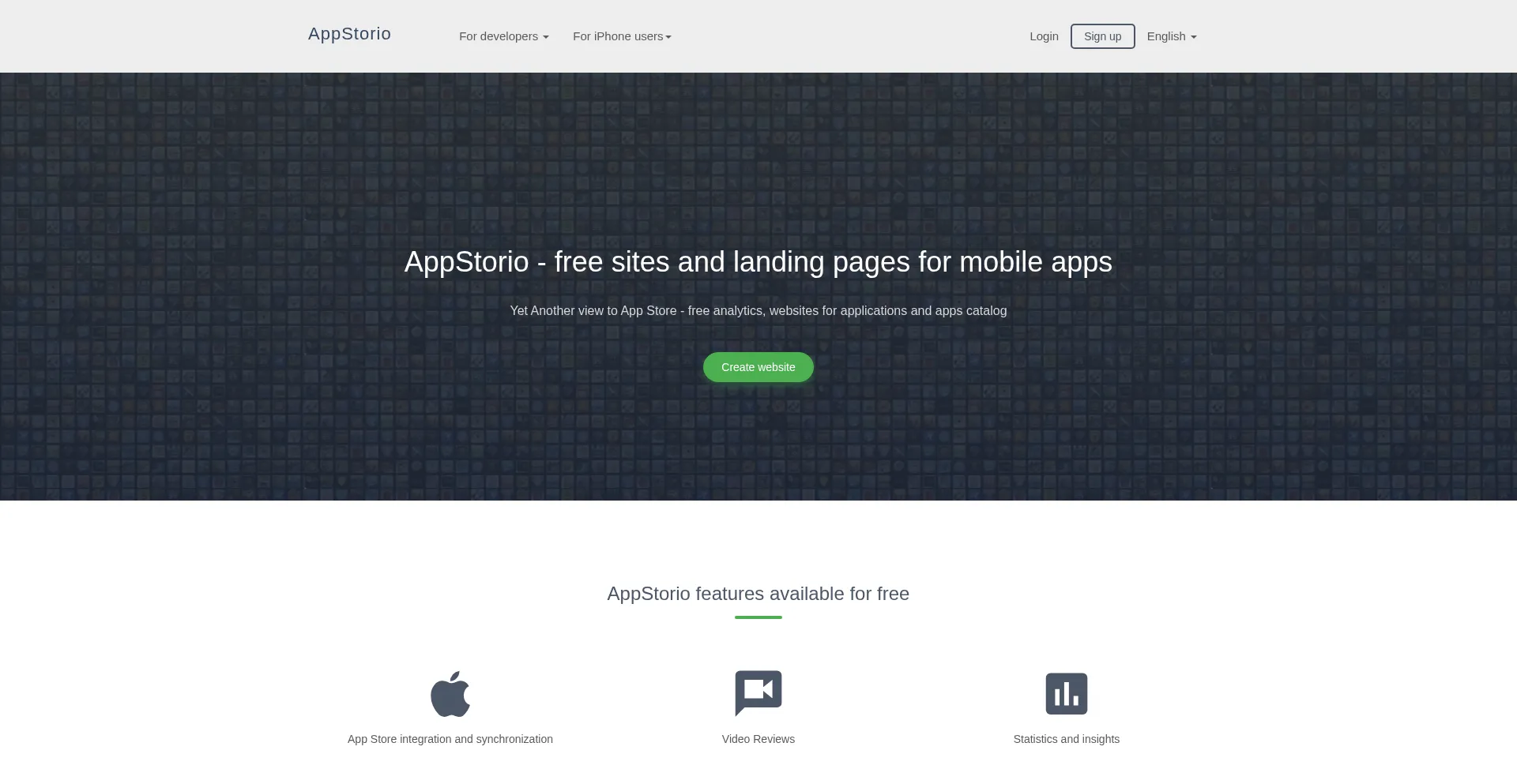 Website screenshot of Appstor.io