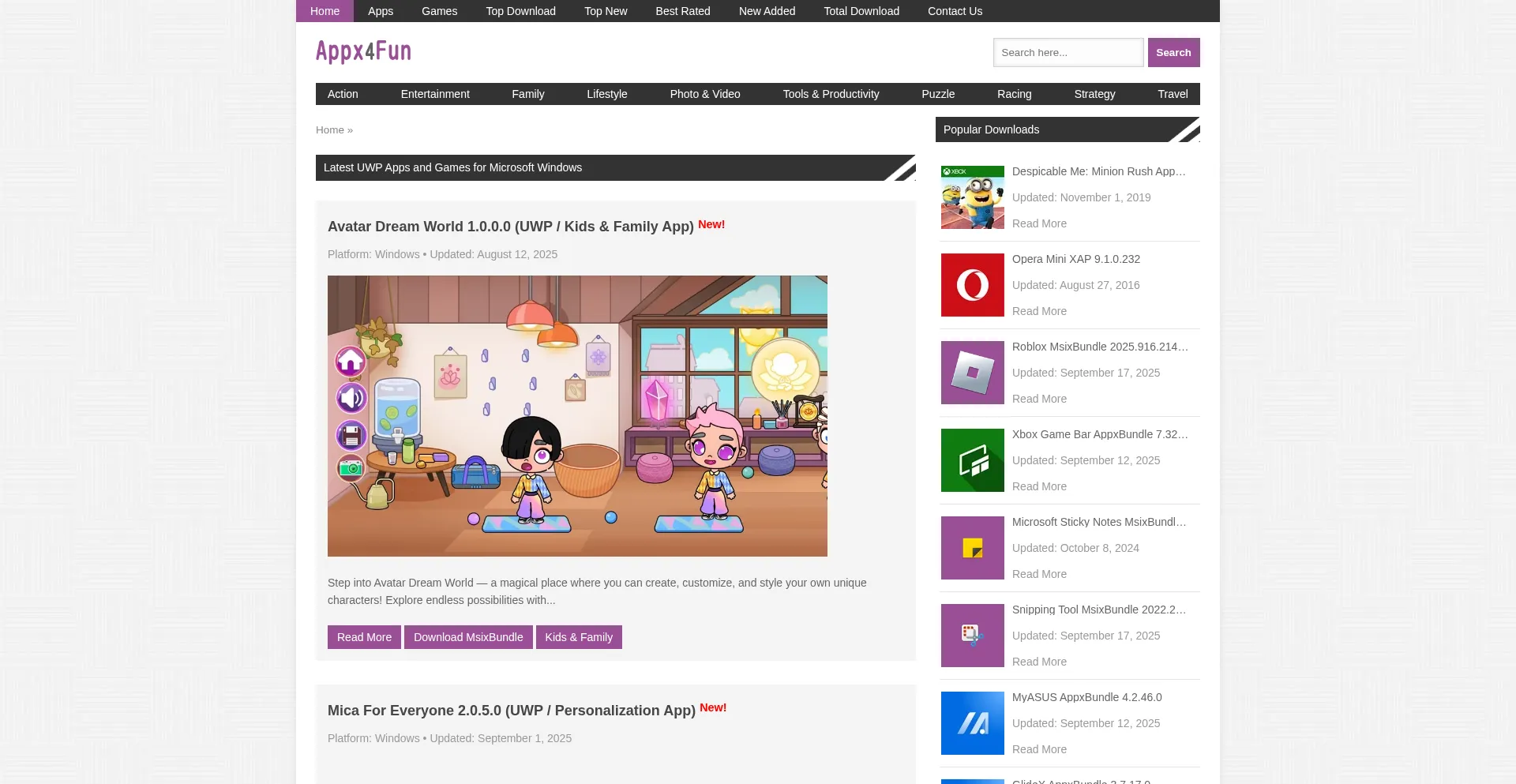 Appx4fun.com Screenshot