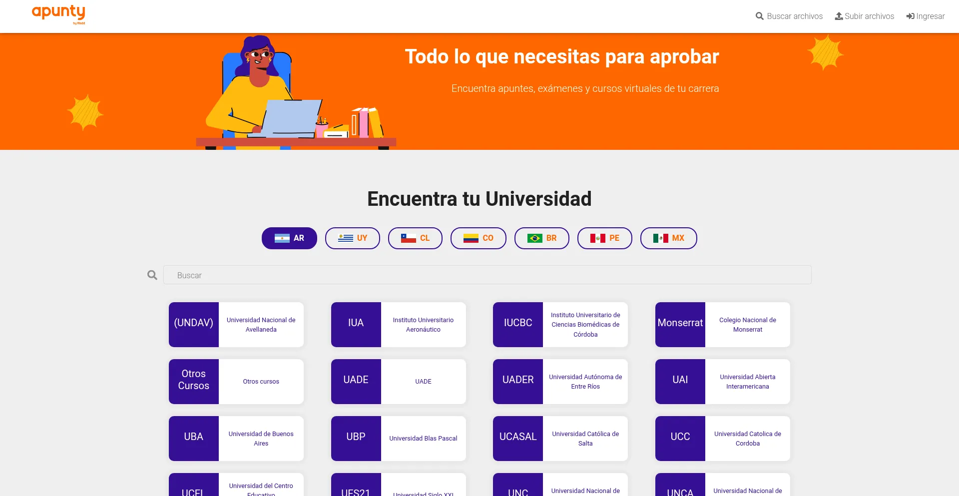 Website screenshot of Apunty.com