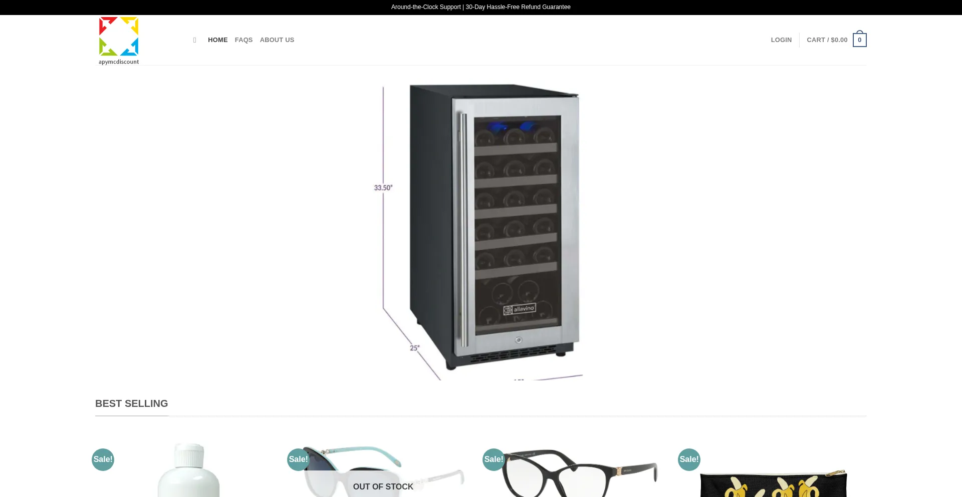 Website screenshot of Apymcdiscount.shop