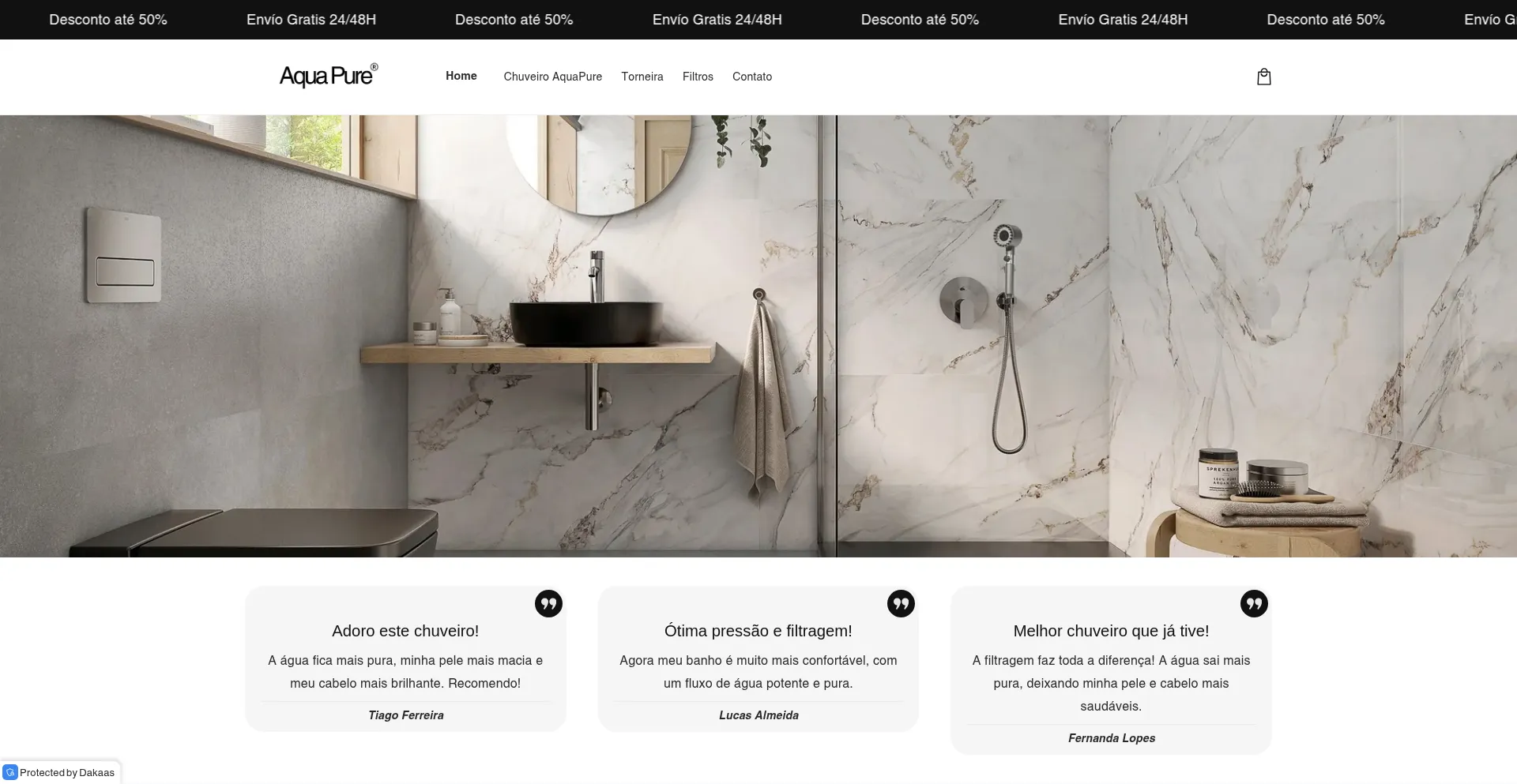 Website screenshot of Aquaapure.es