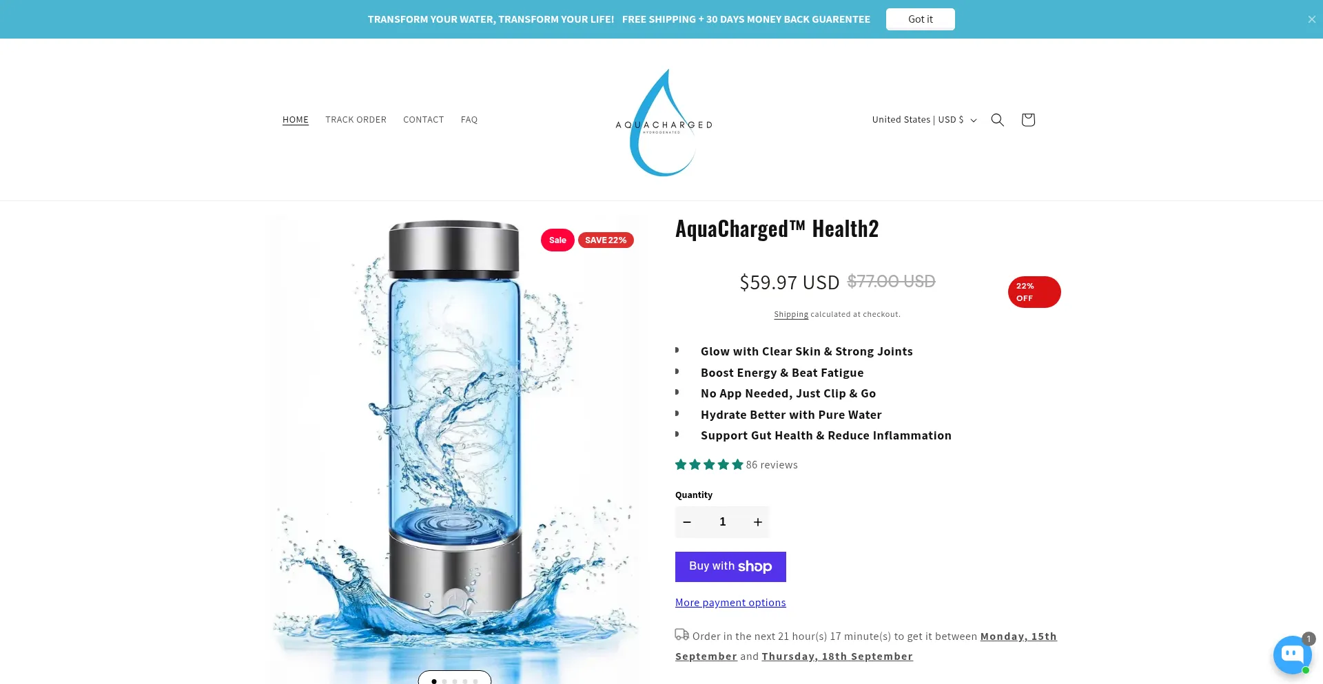 ¿És Seguro y Confiable Aquacharged.store?