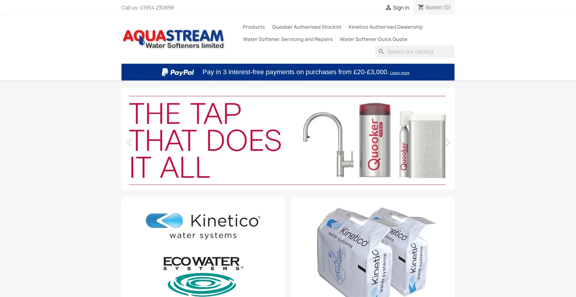 Website screenshot of Aquastream-softeners.co.uk