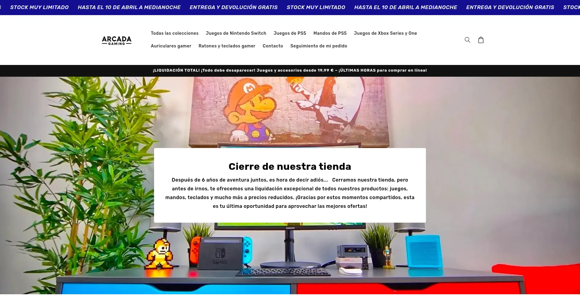 Website screenshot of Arcadagaming.com