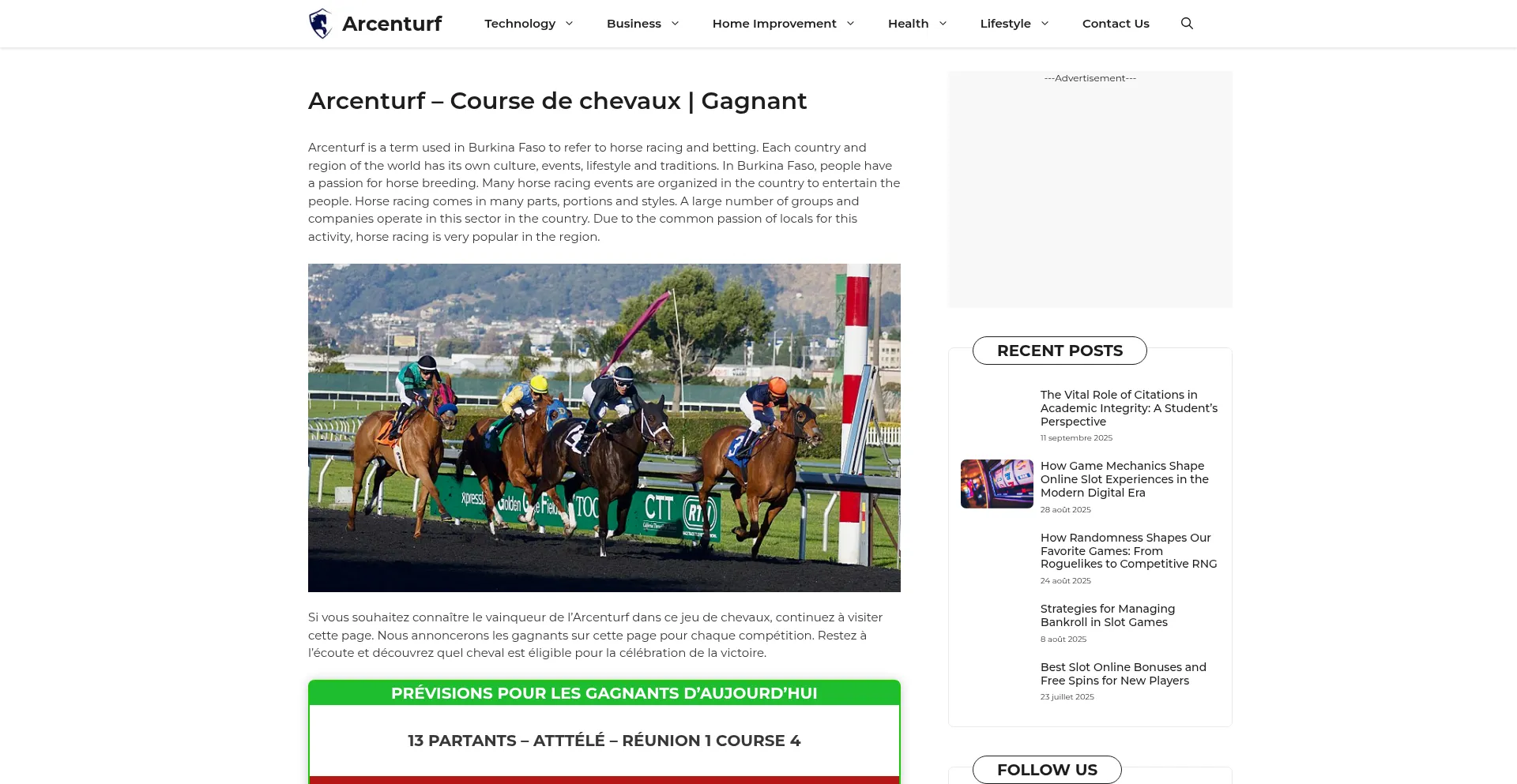 Arcenturf.com Screenshot