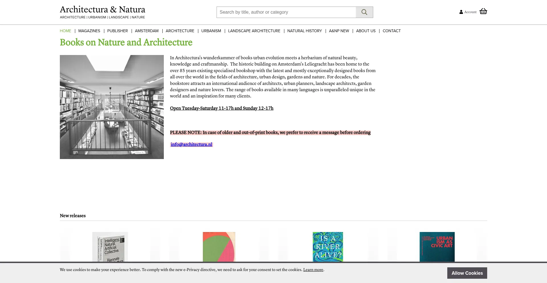 Website screenshot of Architectura.nl