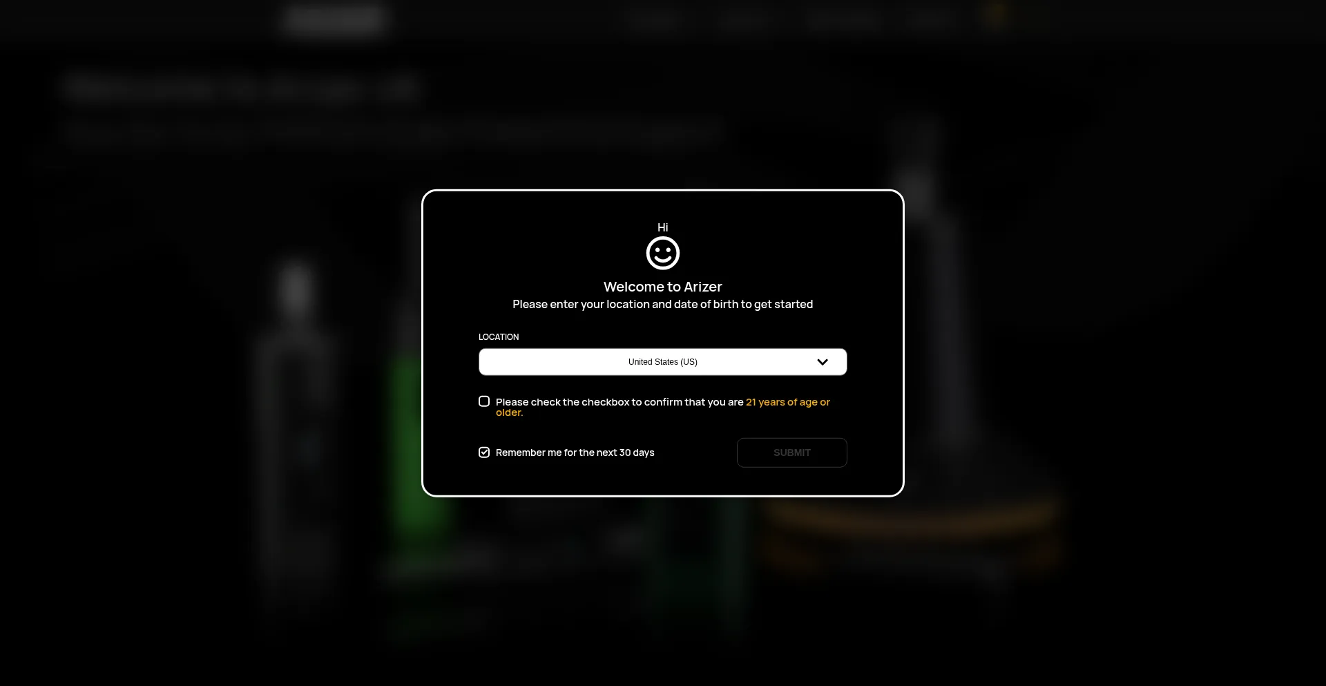 Website screenshot of Arizeruk.com