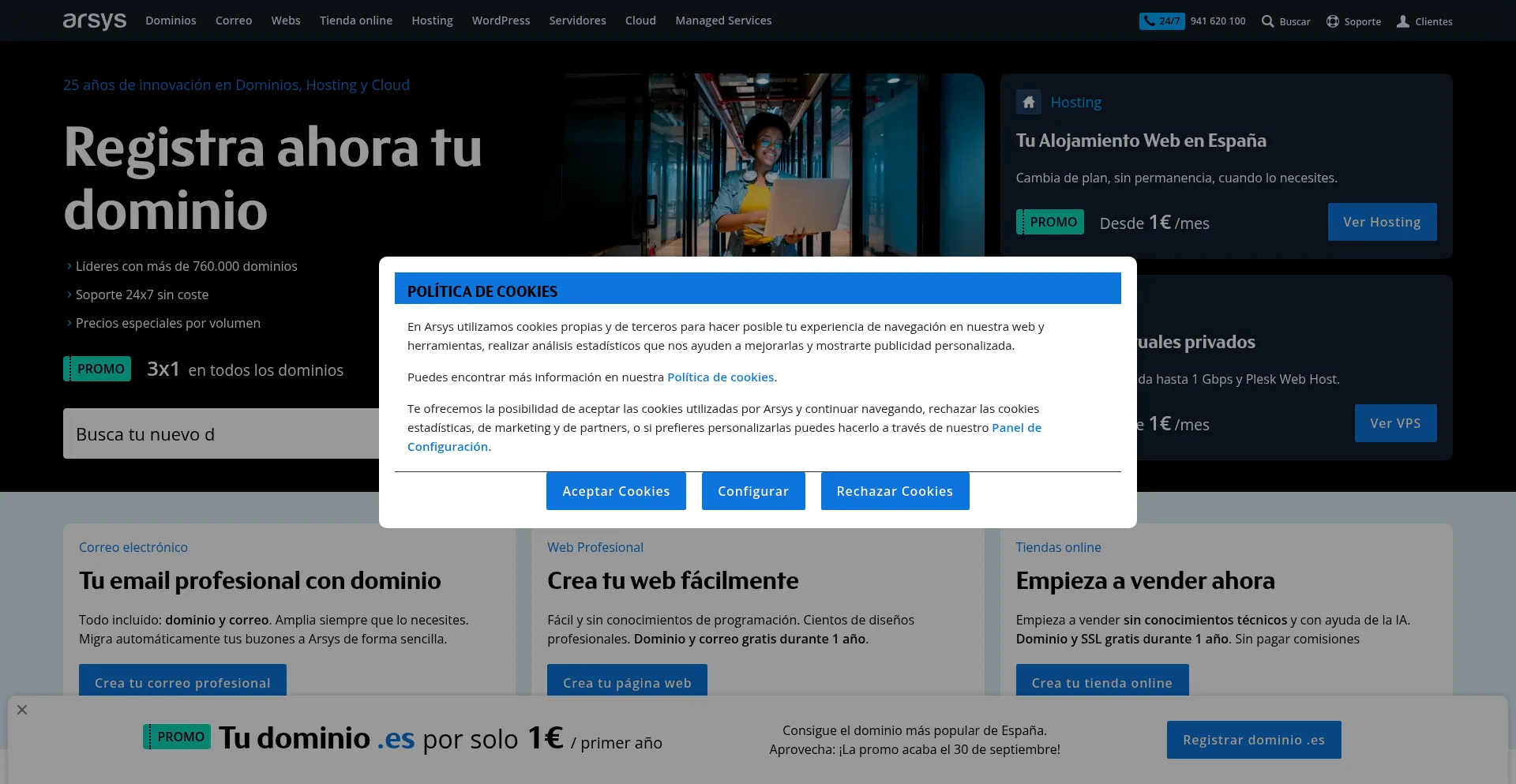 Arsys.es Screenshot