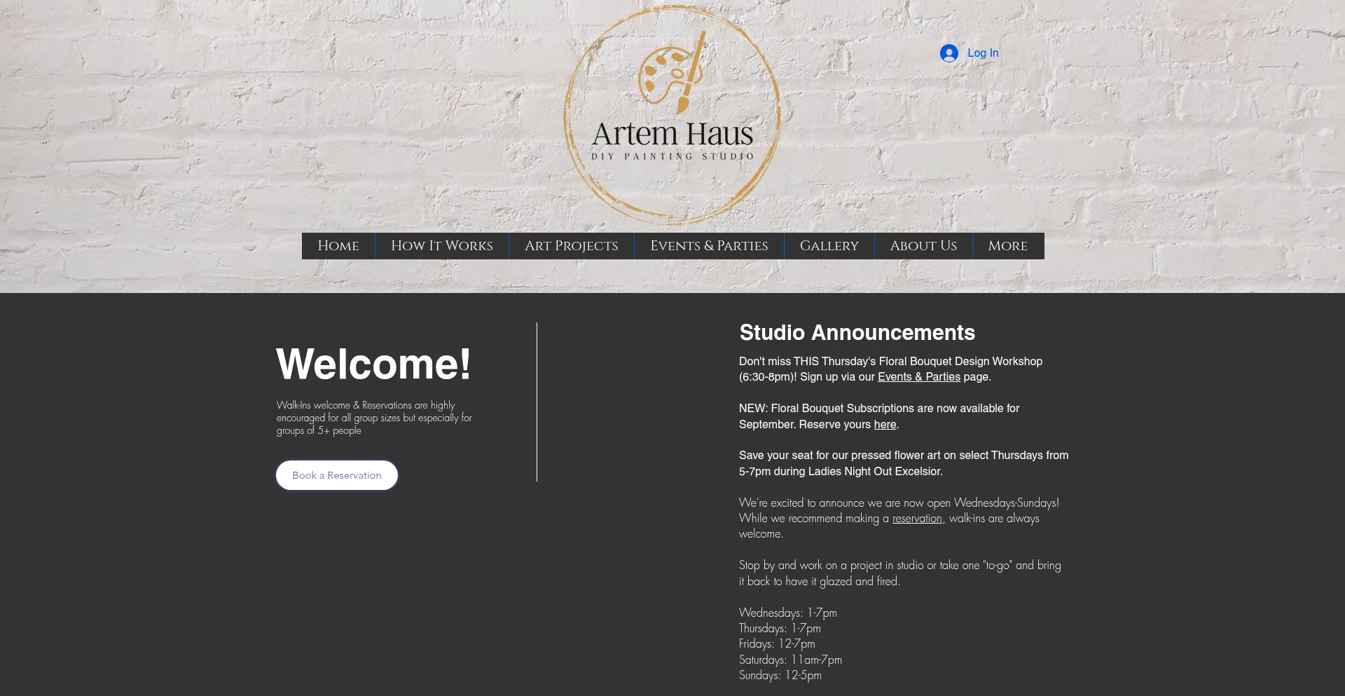 Website screenshot of Artemhaus.com