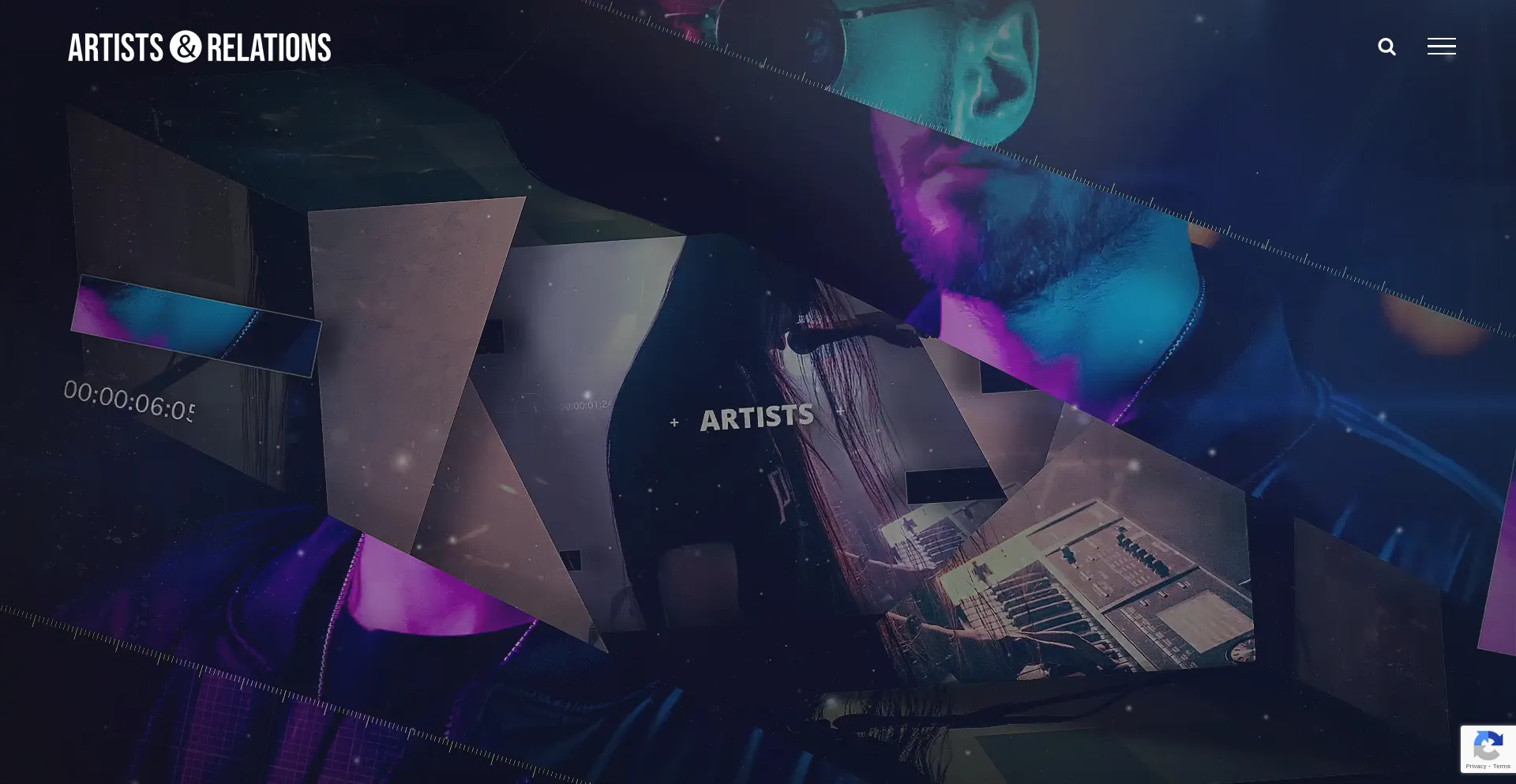 Website screenshot of Artistsandrelations.com